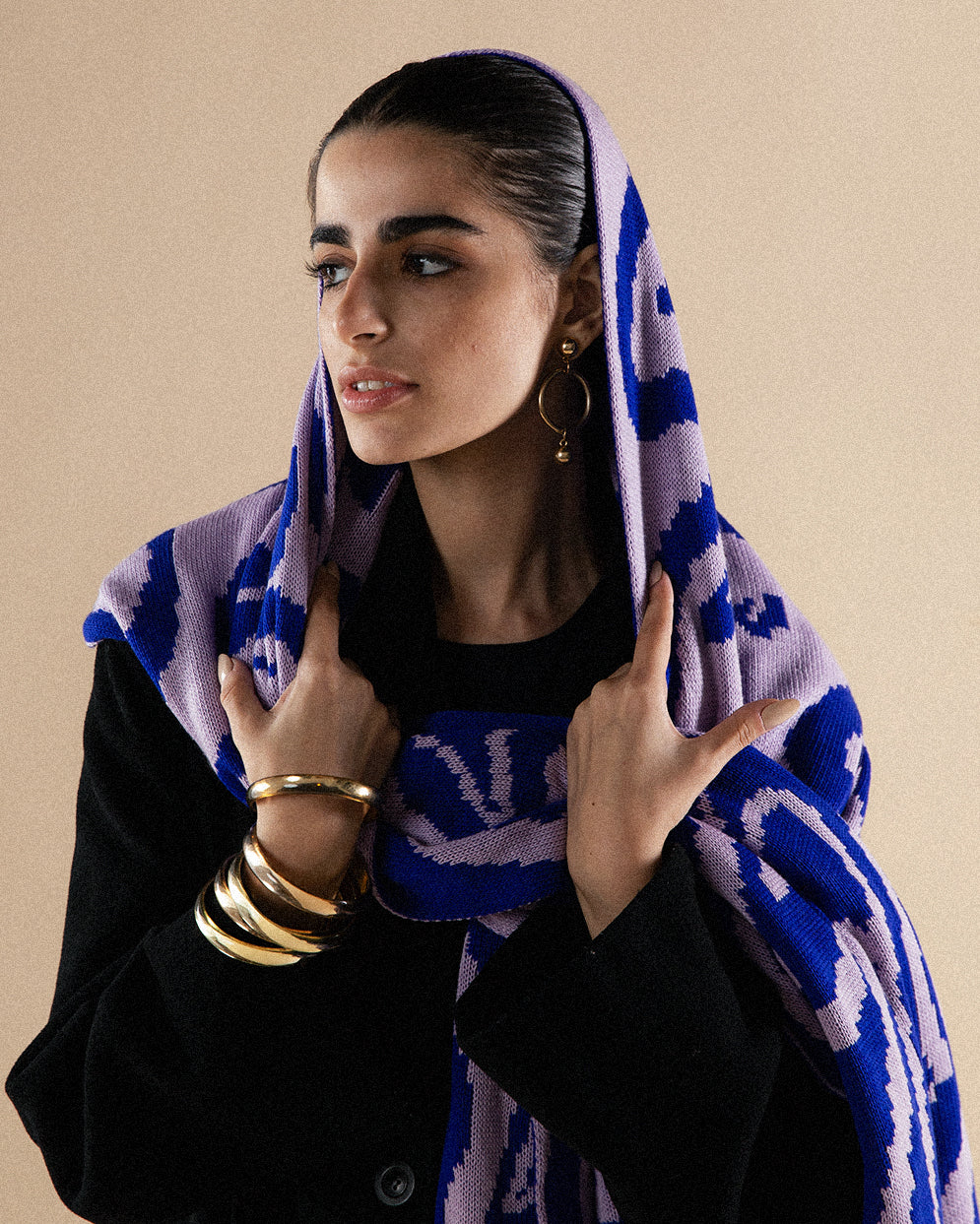 The Mellow Shawl - Royal Blue x Lilac