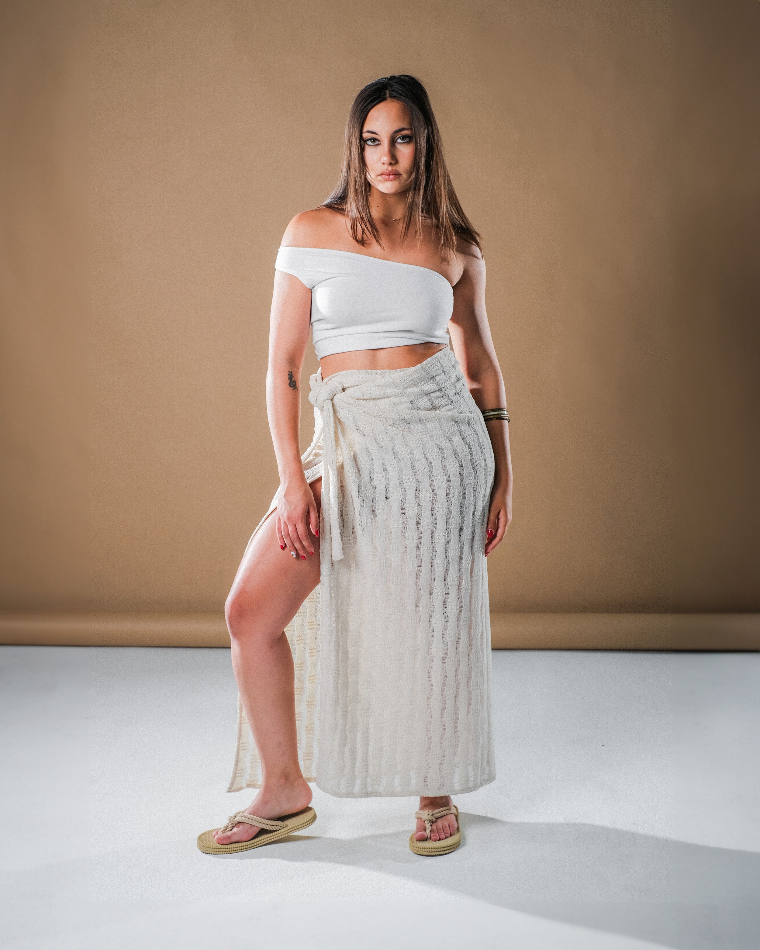 Mesh Wrap Skirt