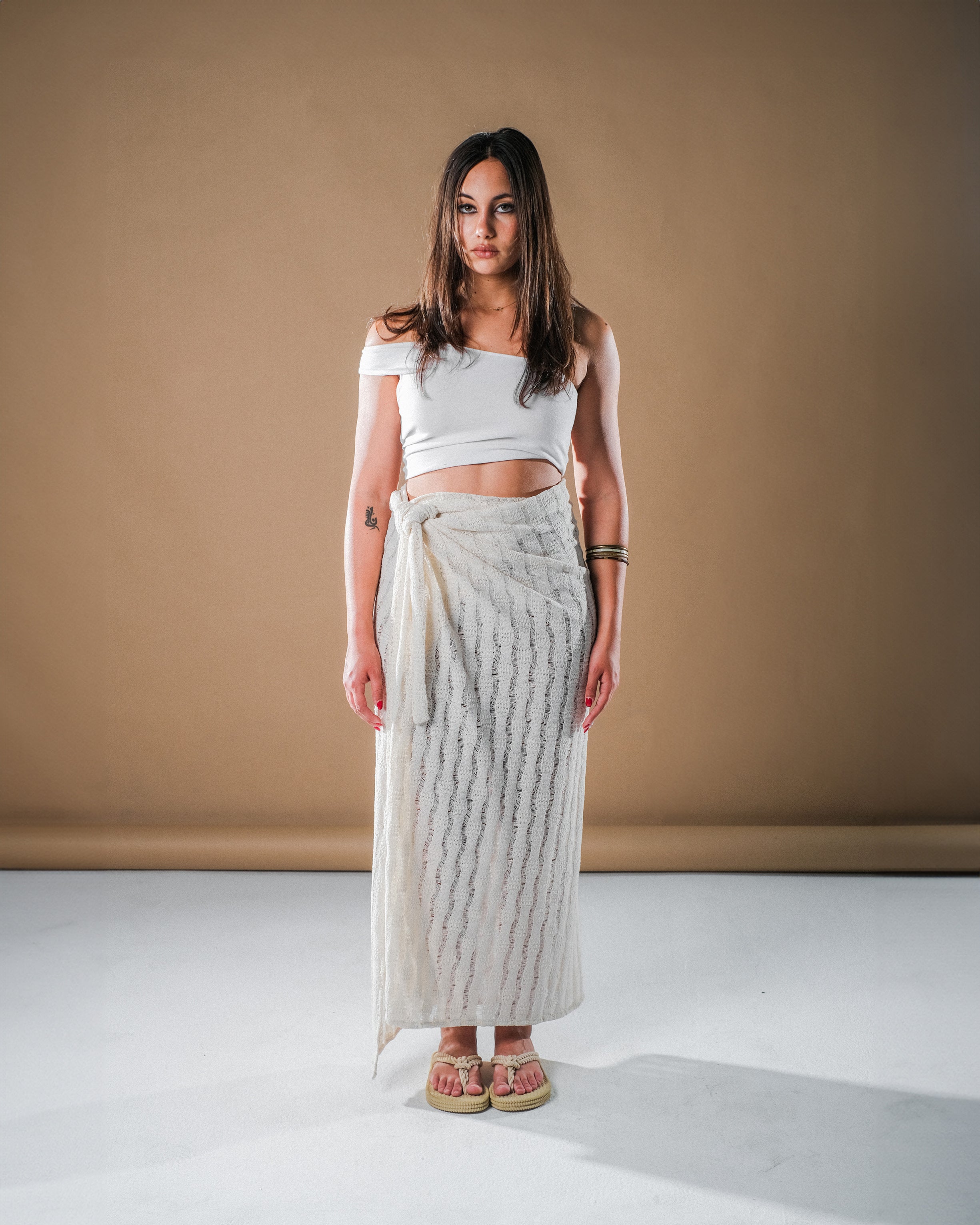 Mesh Wrap Skirt