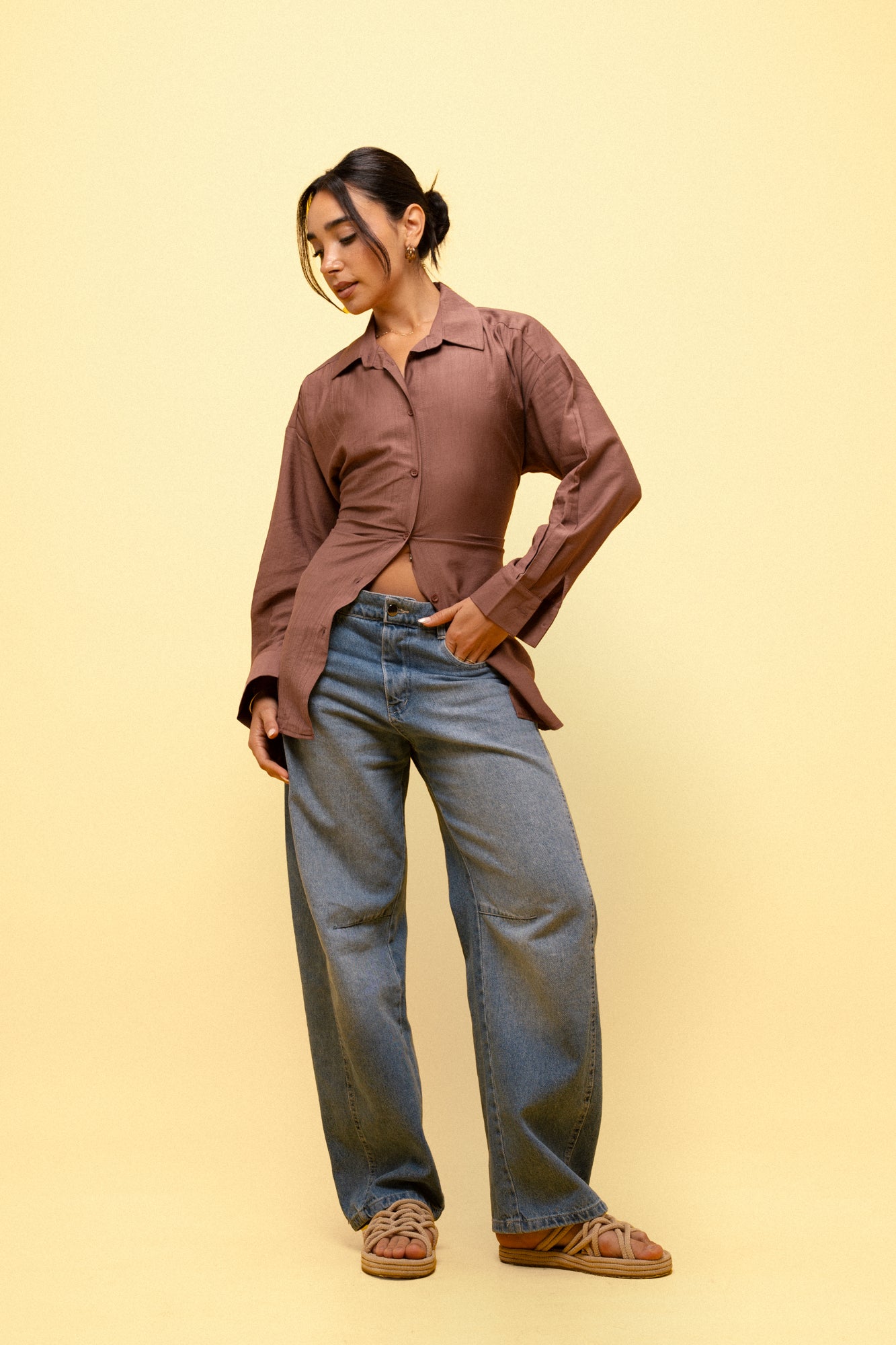 Snatched Shirt in Brown