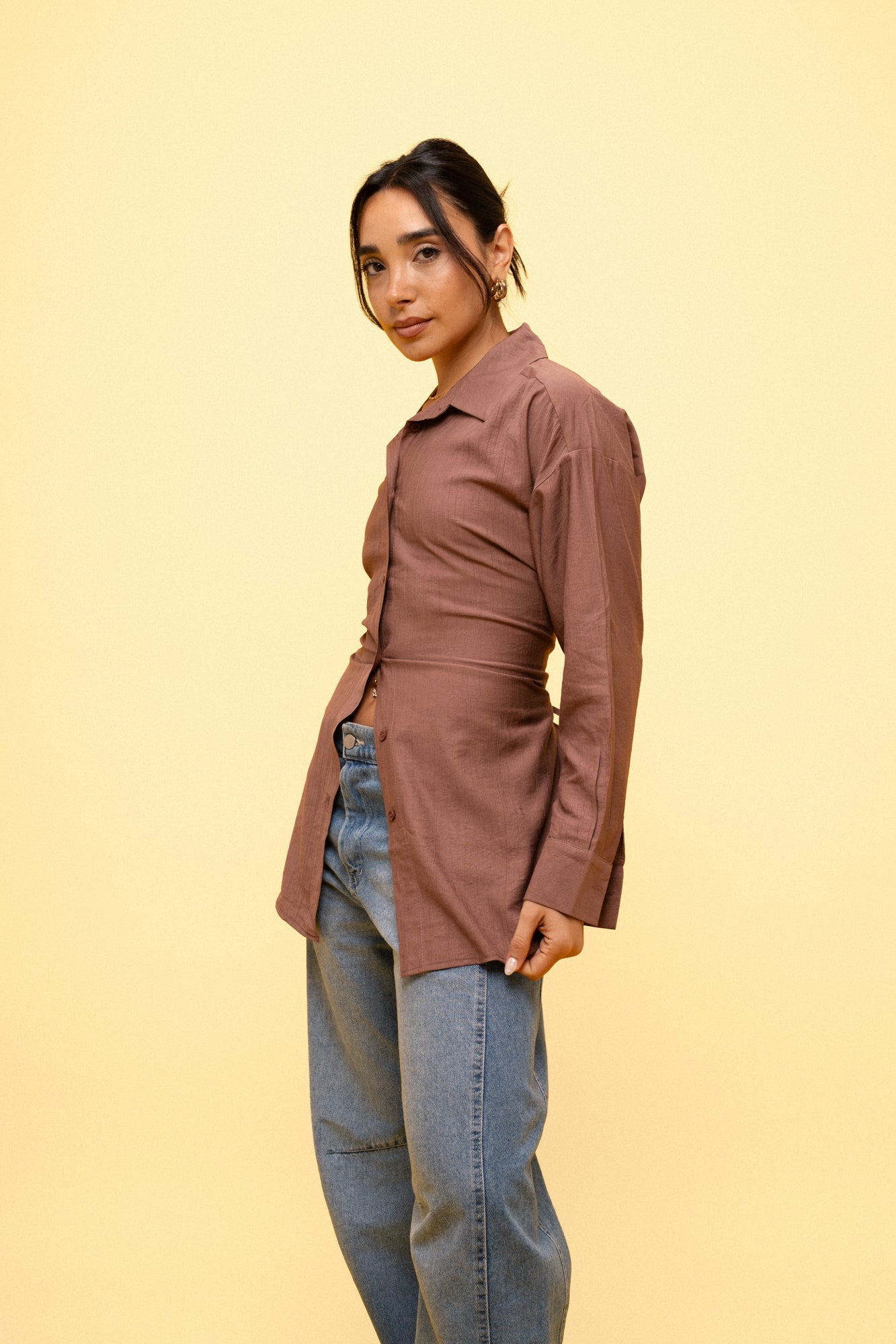 Snatched Shirt in Brown