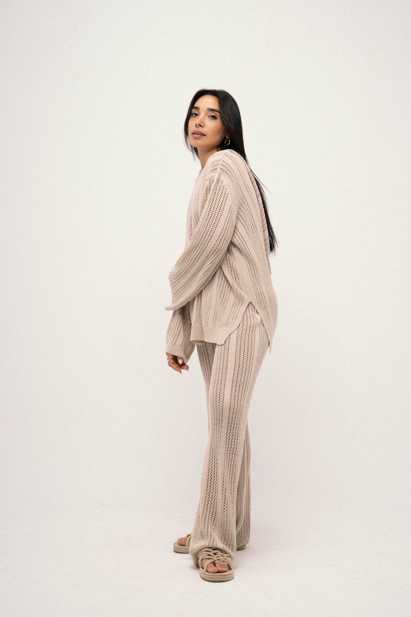 The Woven Set Beige