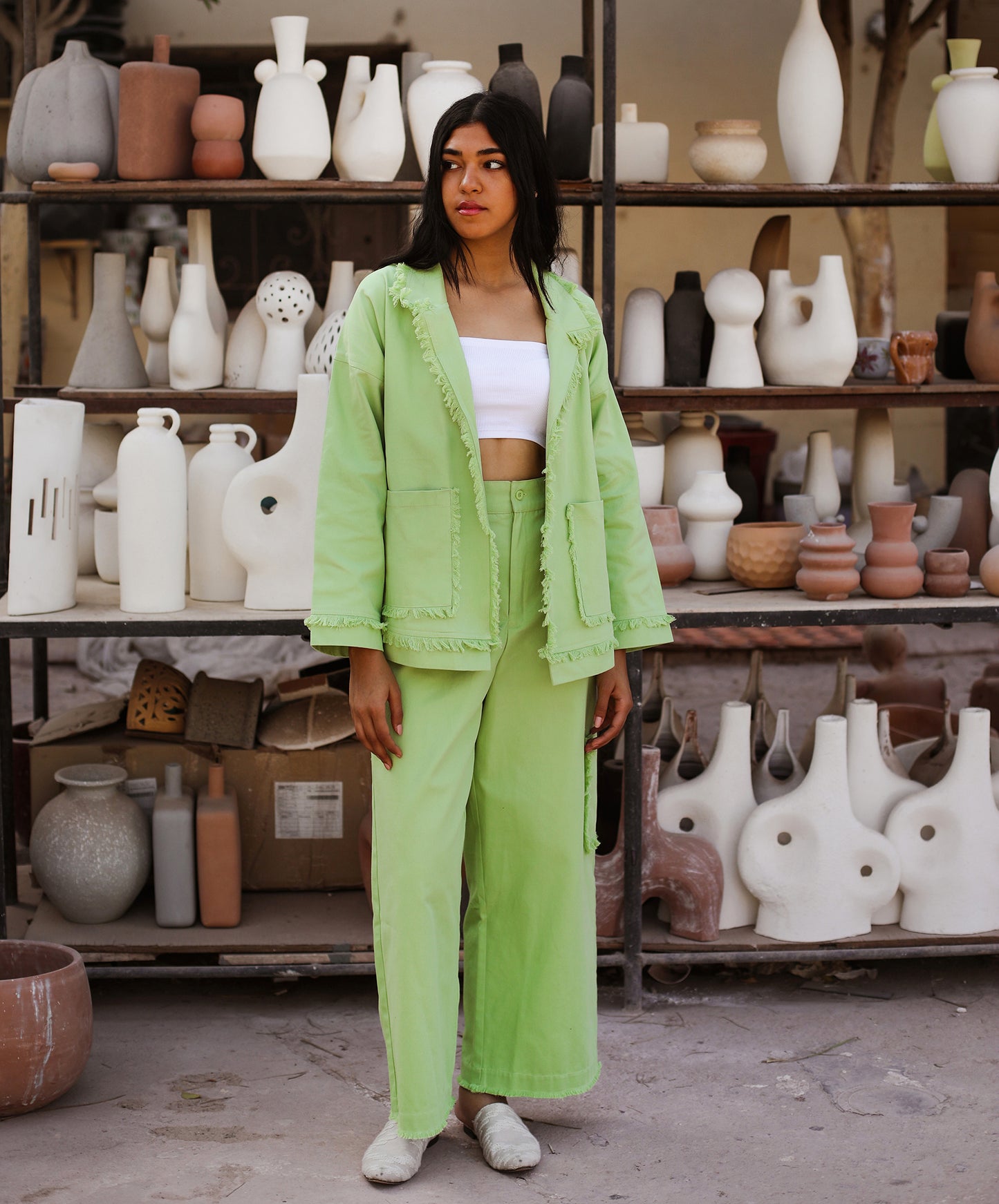 Not So Casual Set - Apple Green