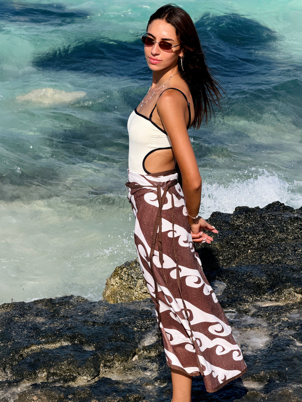 Long towel wrap skirt