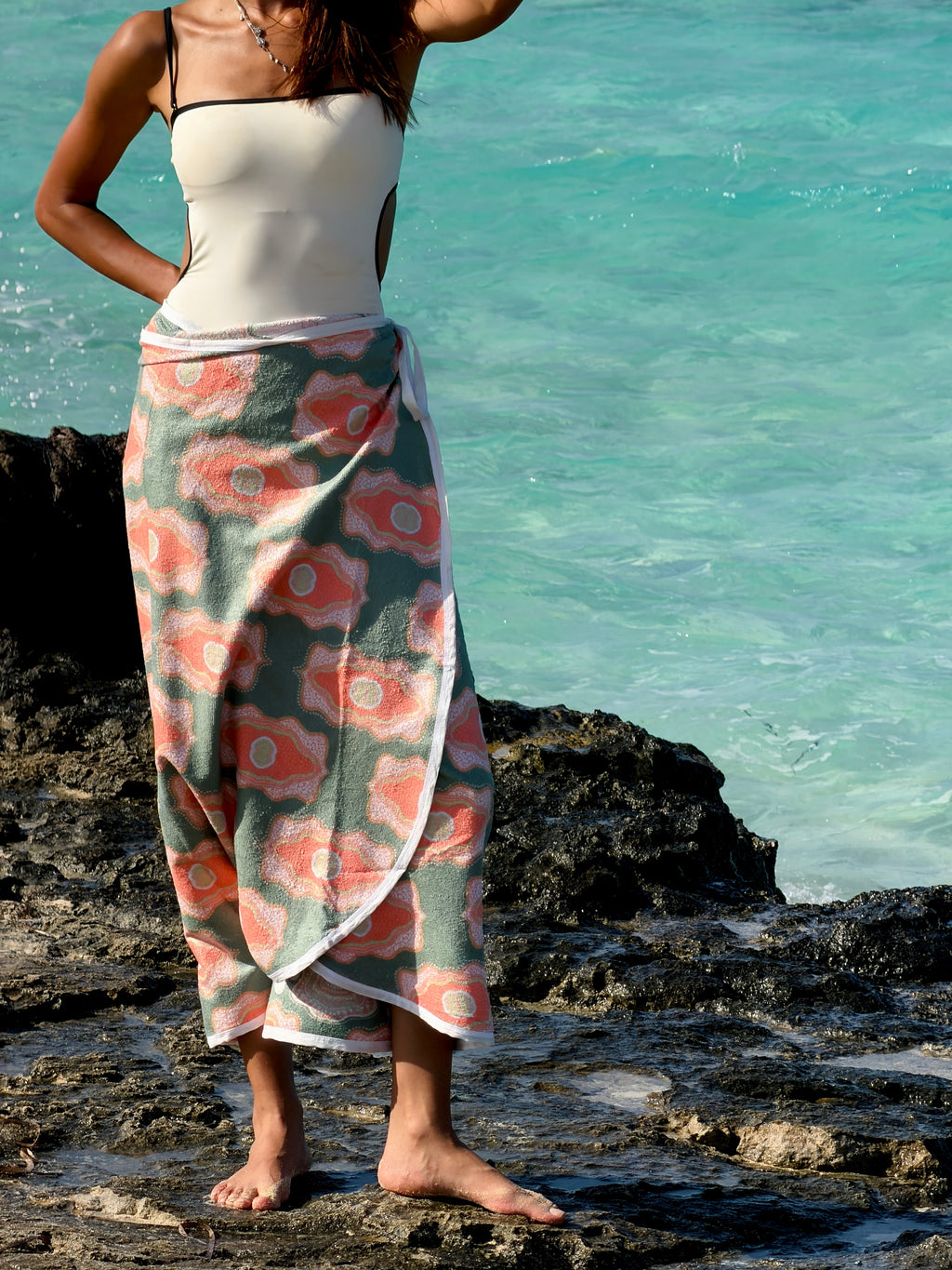 Long towel wrap skirt