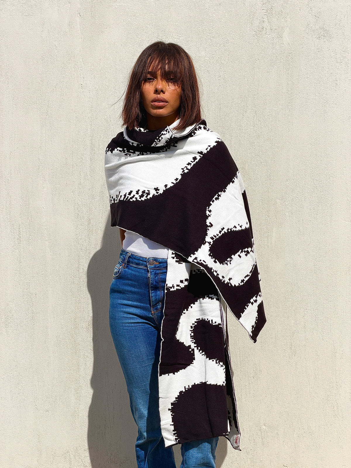 Areeba Scarf - Black X White