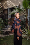 Areeba Scarf- Brown X Navy