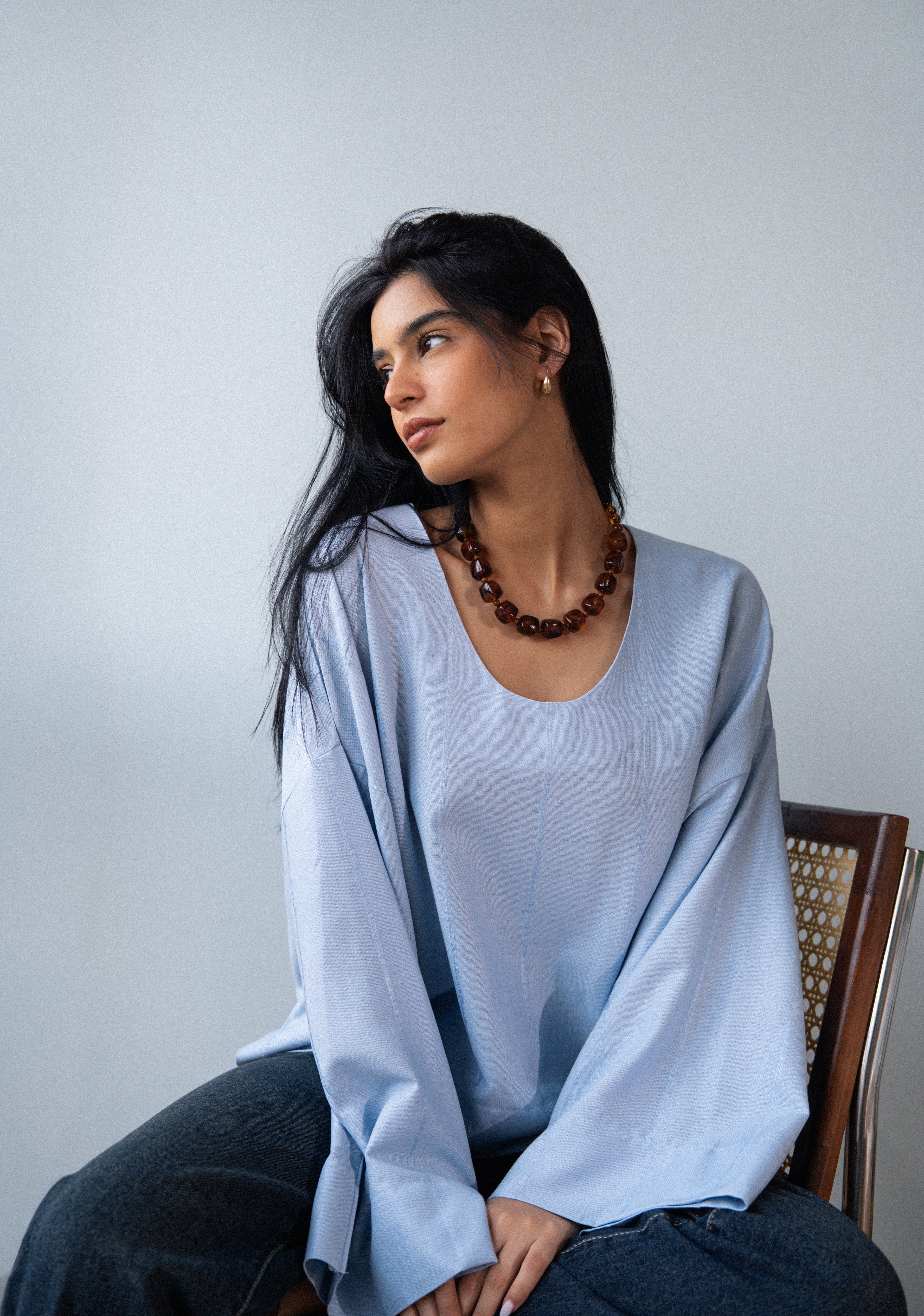Candy Linen Top - Light Blue