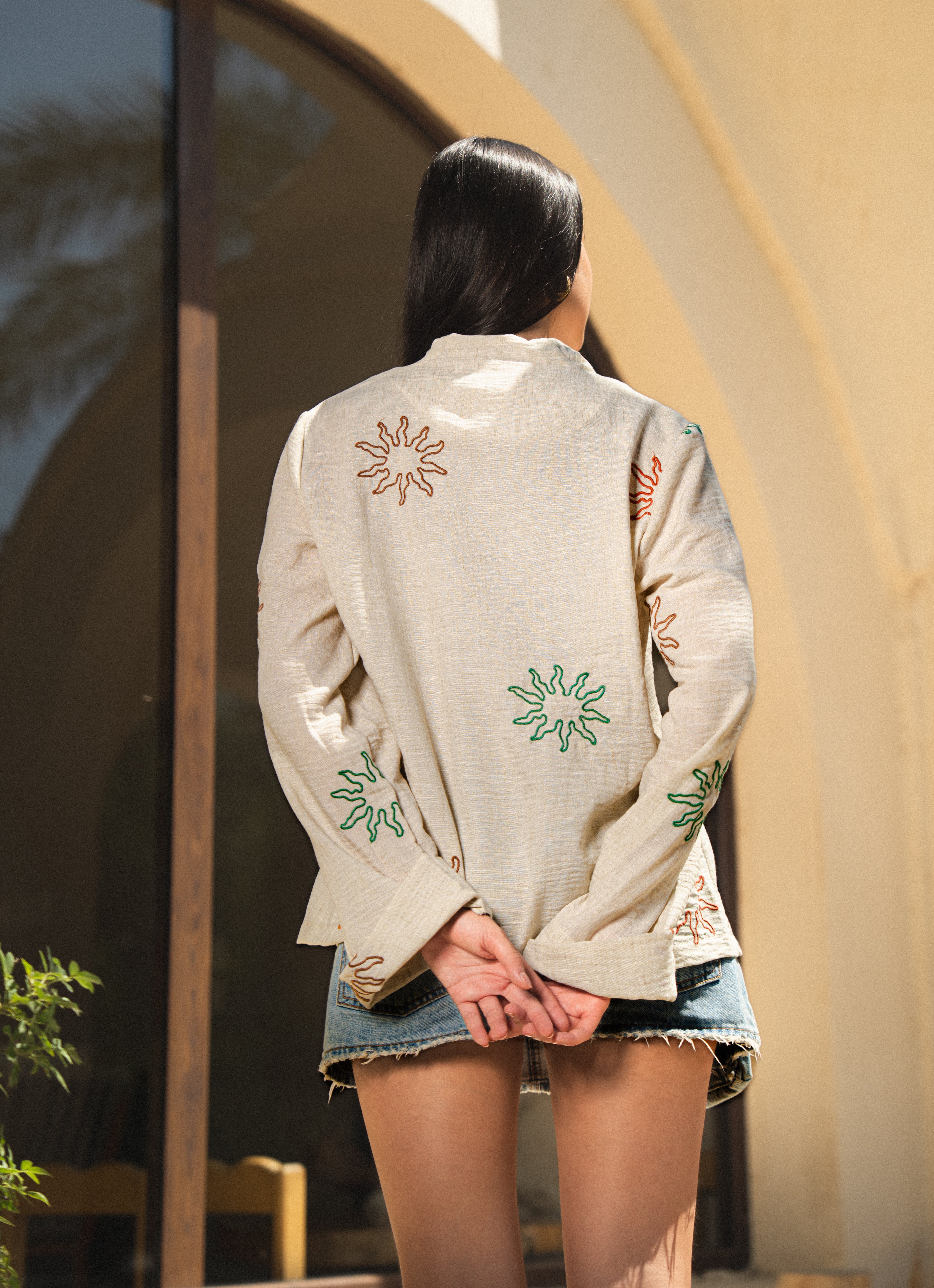 Sa World embroidery shirt - The Sunshine