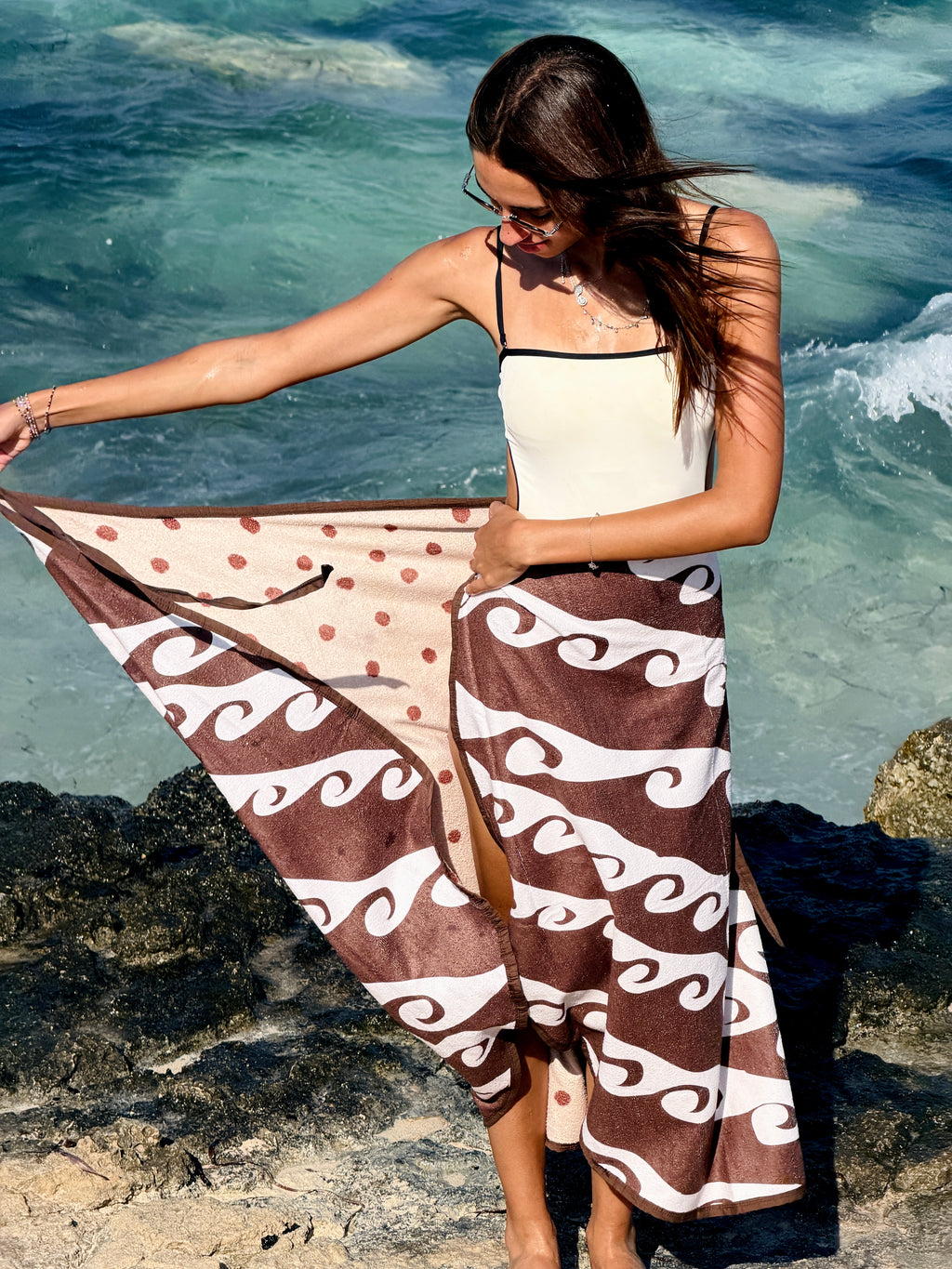 Long towel wrap skirt