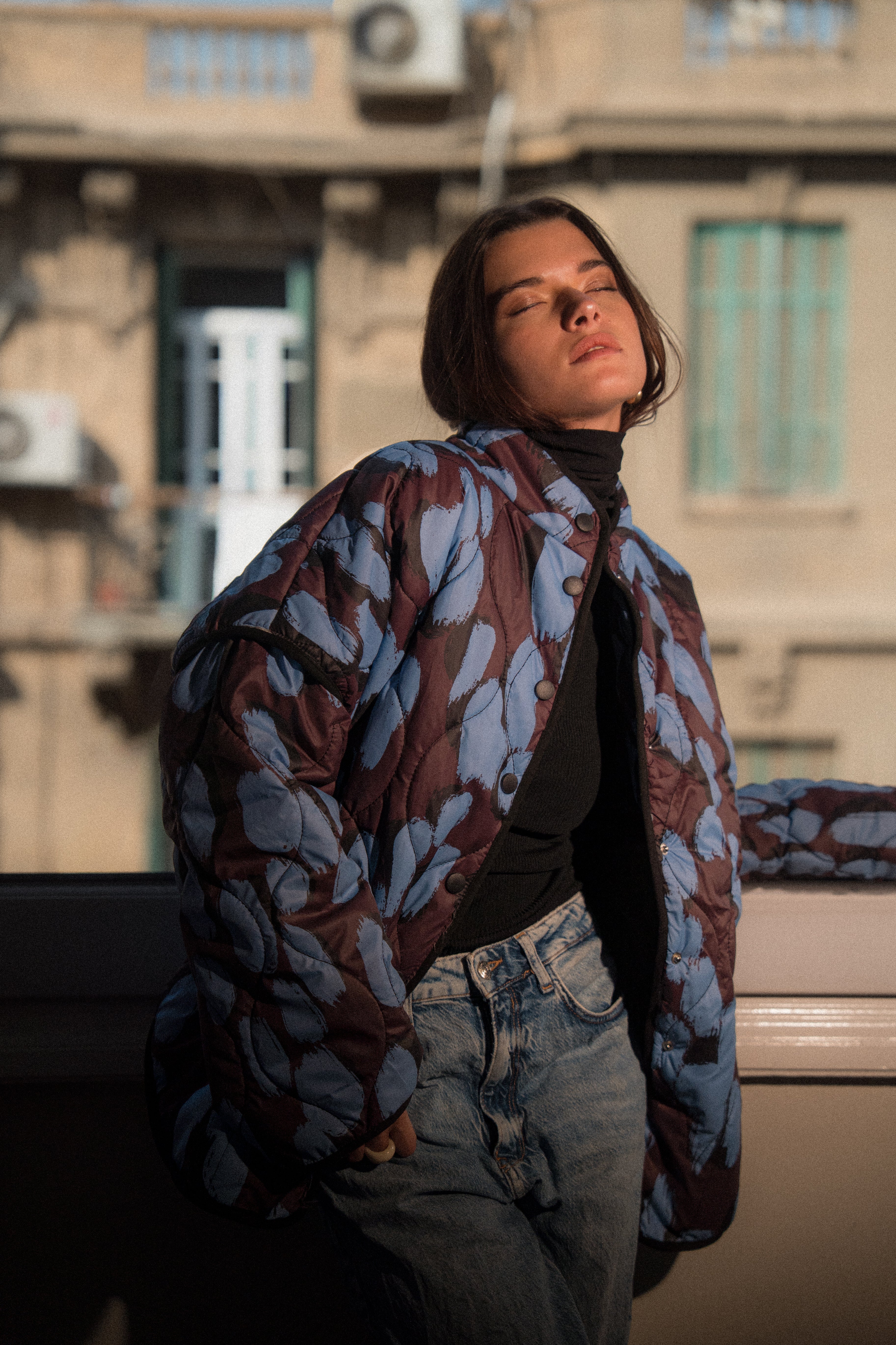 Quilted Jacket in Plum