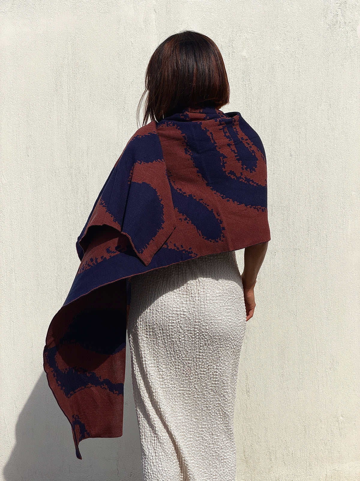 Areeba Scarf- Brown X Navy
