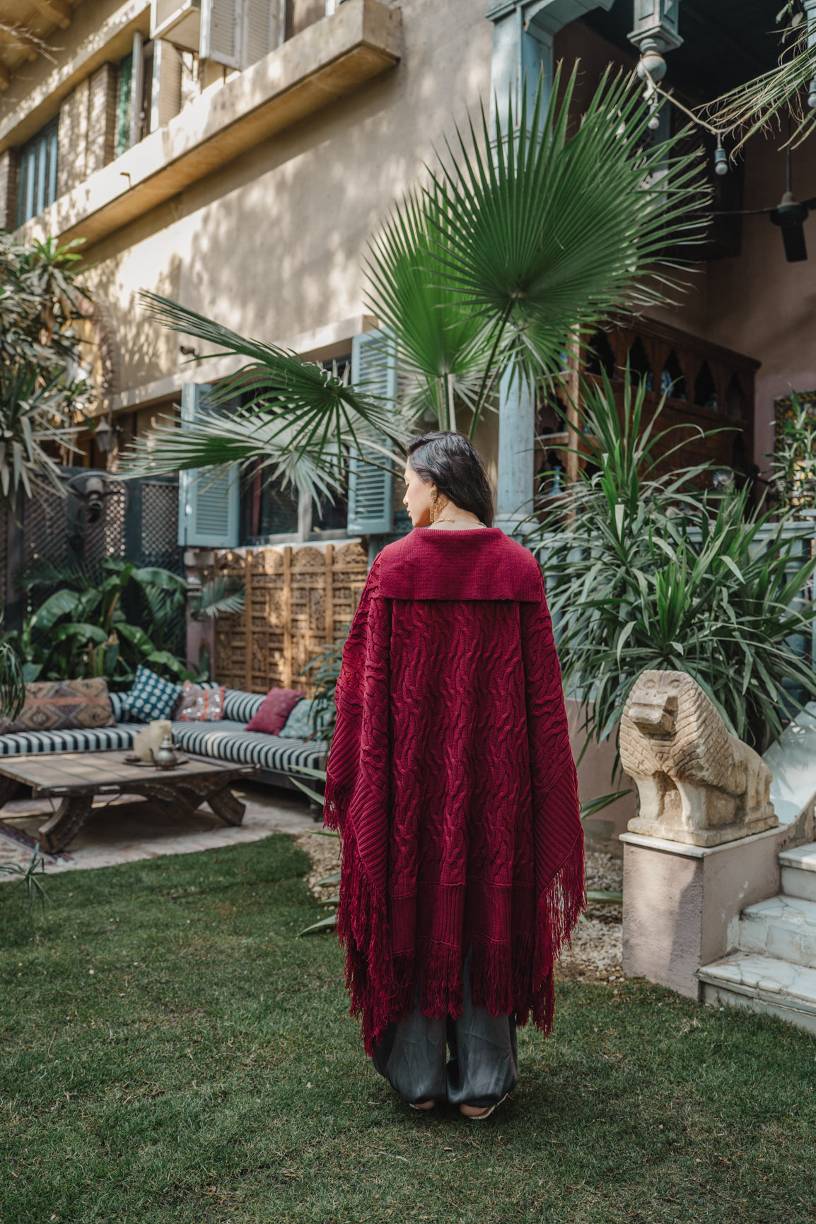 Zoya Poncho - Burgundy