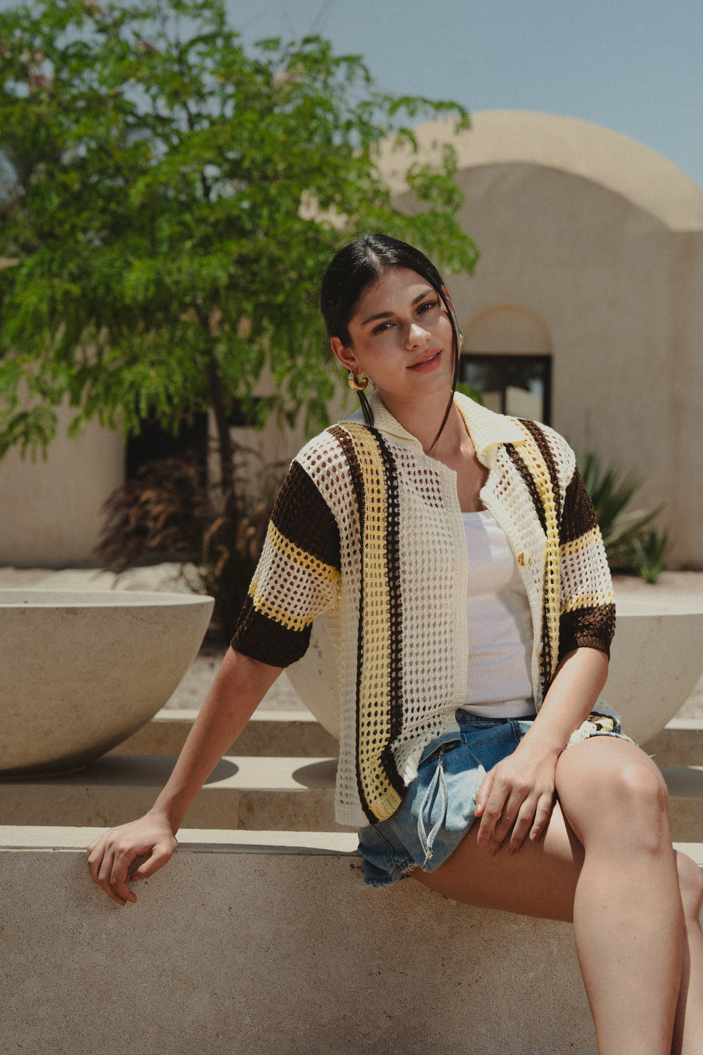 Multicolor crochet shirt