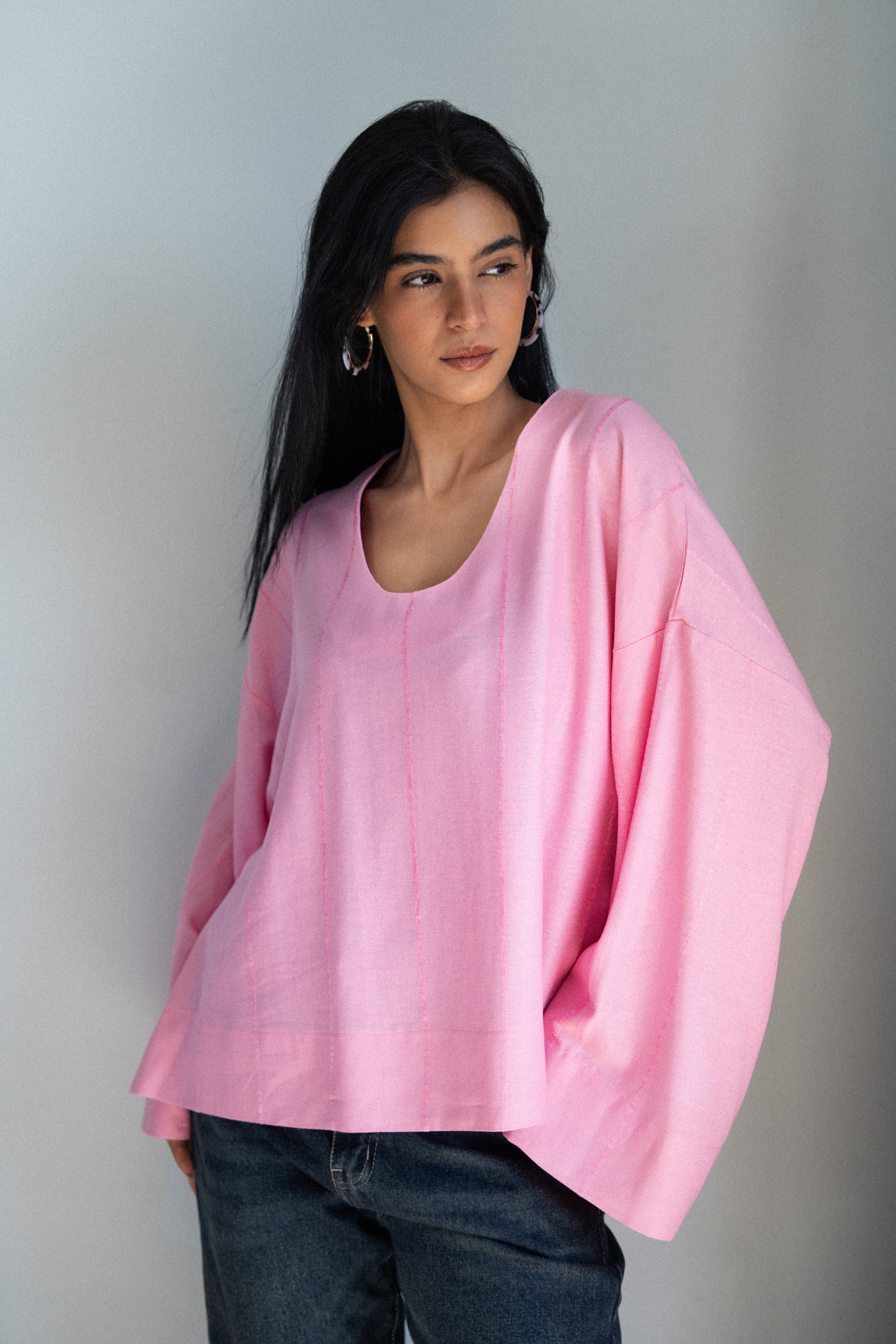 Candy Linen Top - Pink