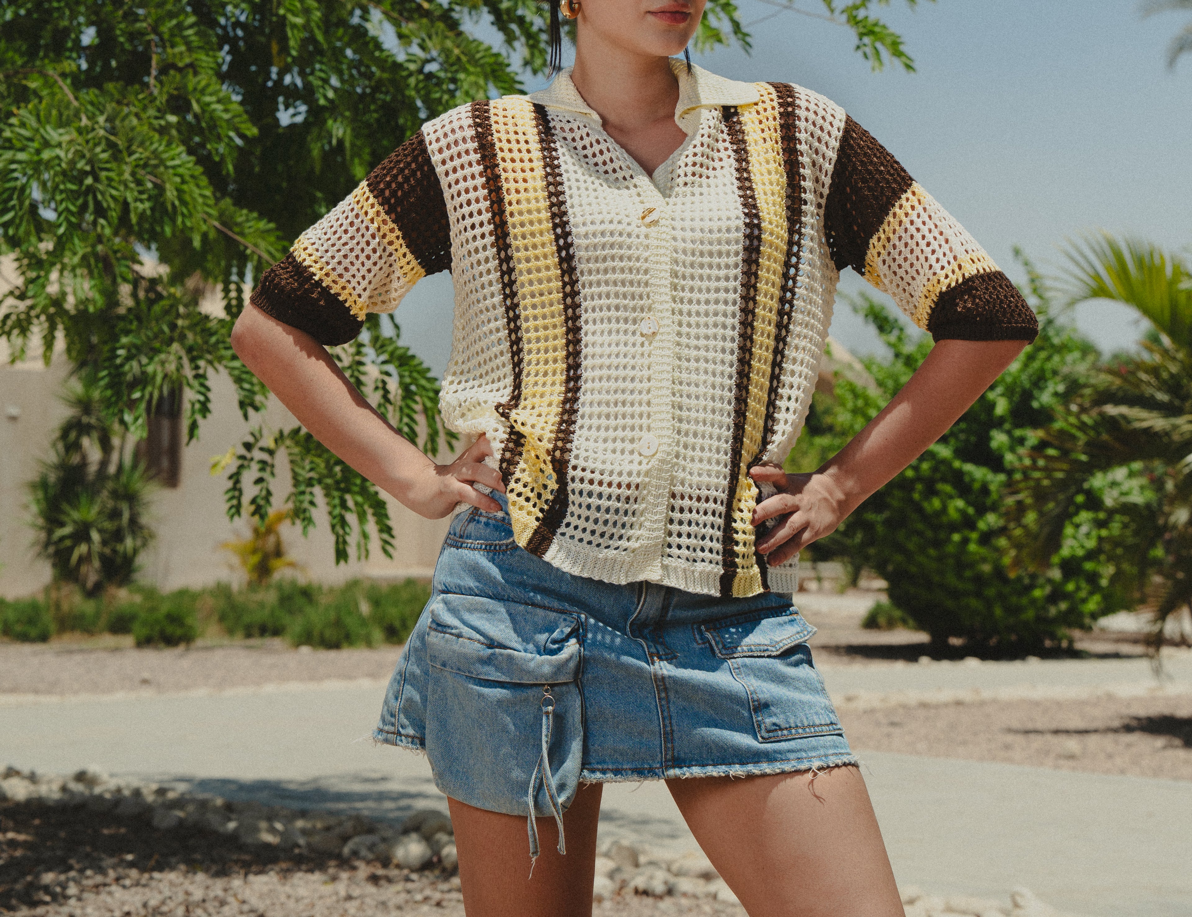 Multicolor crochet shirt