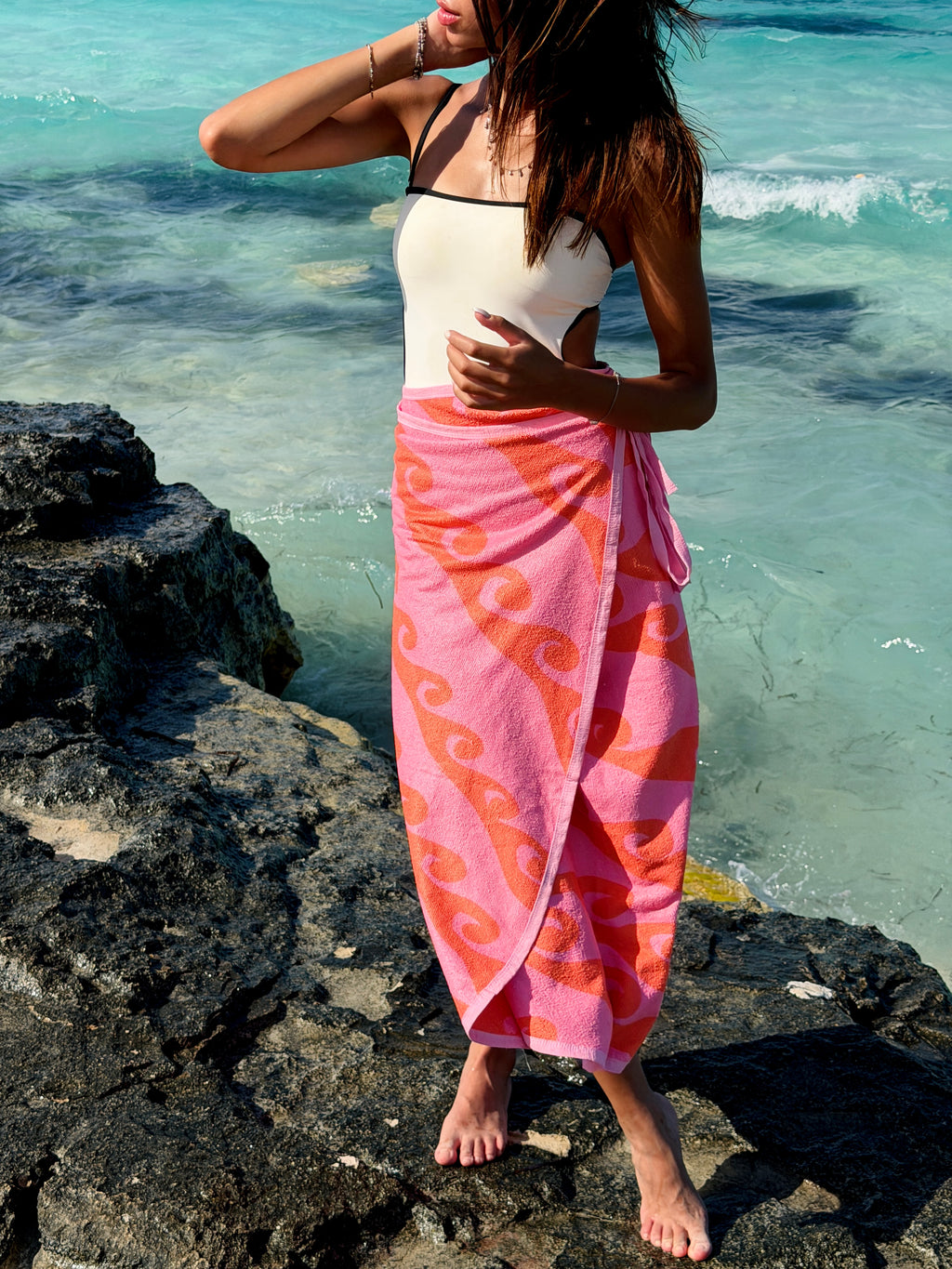 Long towel wrap skirt