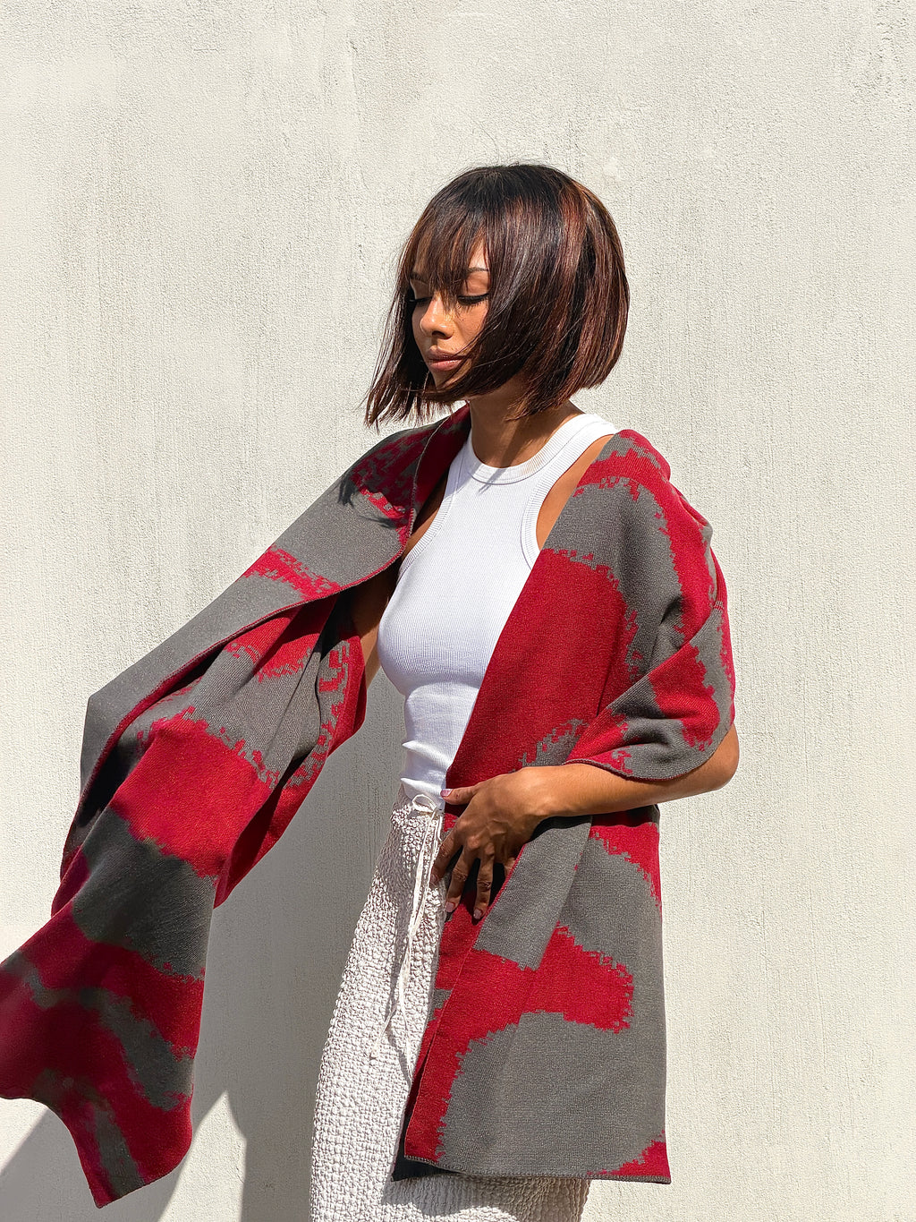 Areeba Scarf - Olive X Maroon