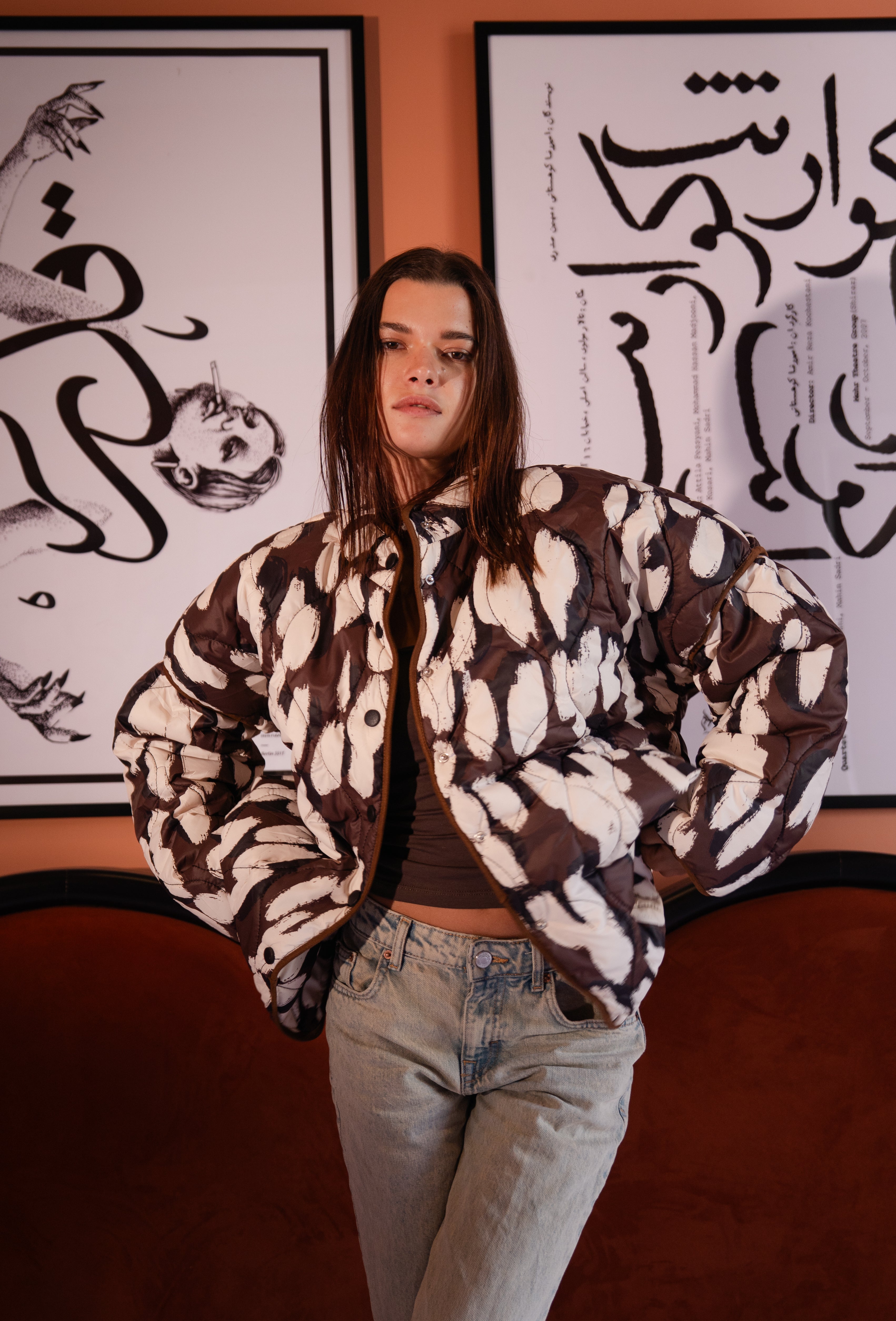 Quilted Jacket in Brown