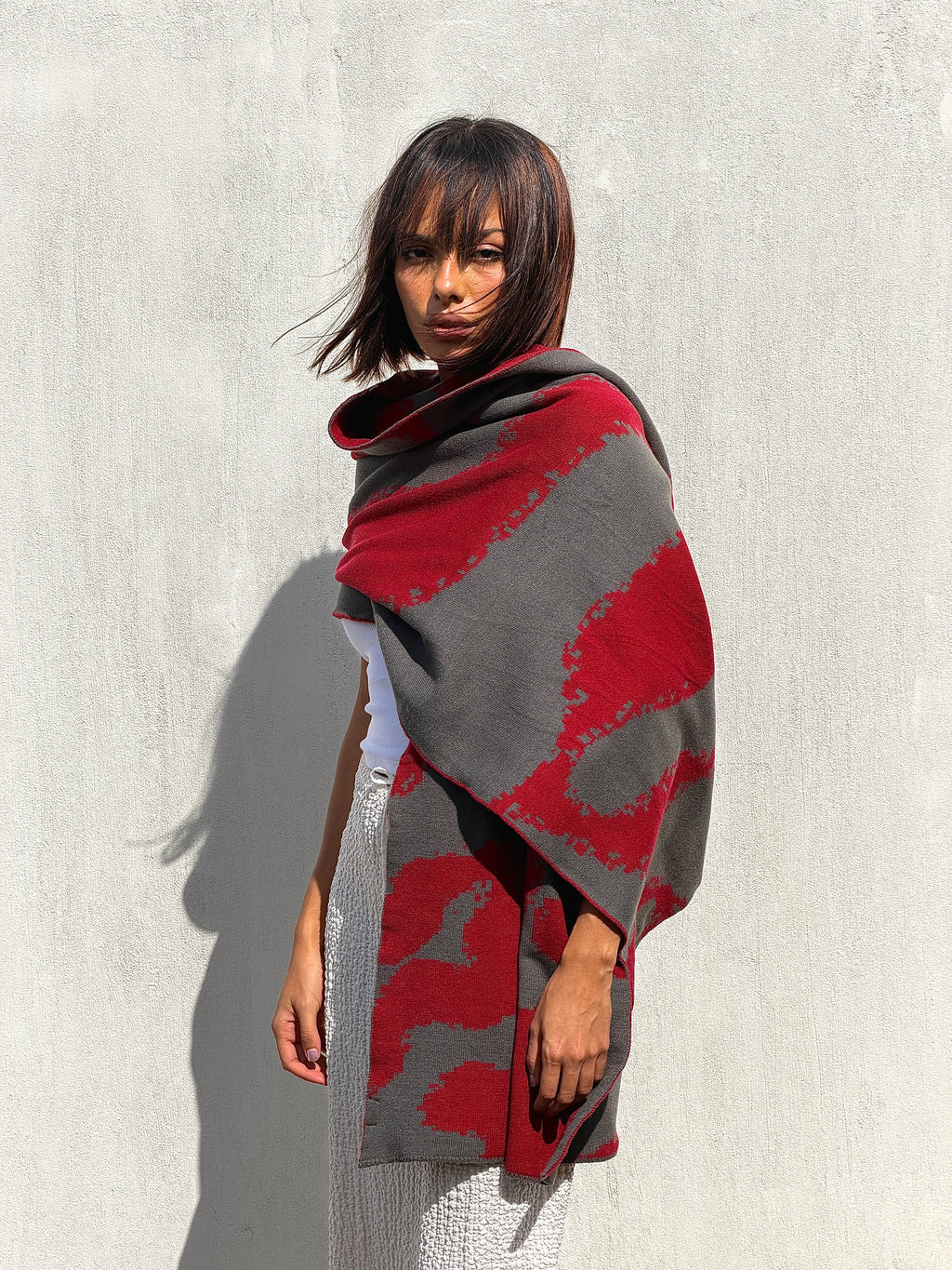 Areeba Scarf - Olive X Maroon