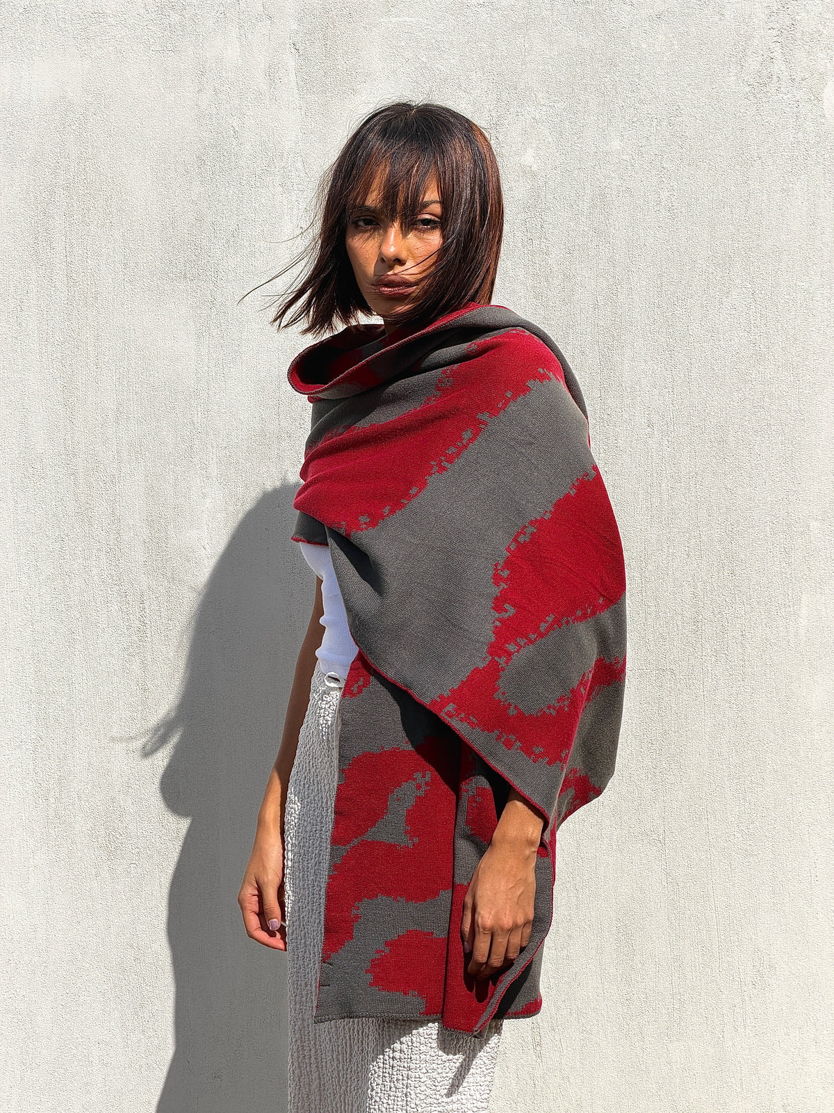 Areeba Scarf - Olive X Maroon