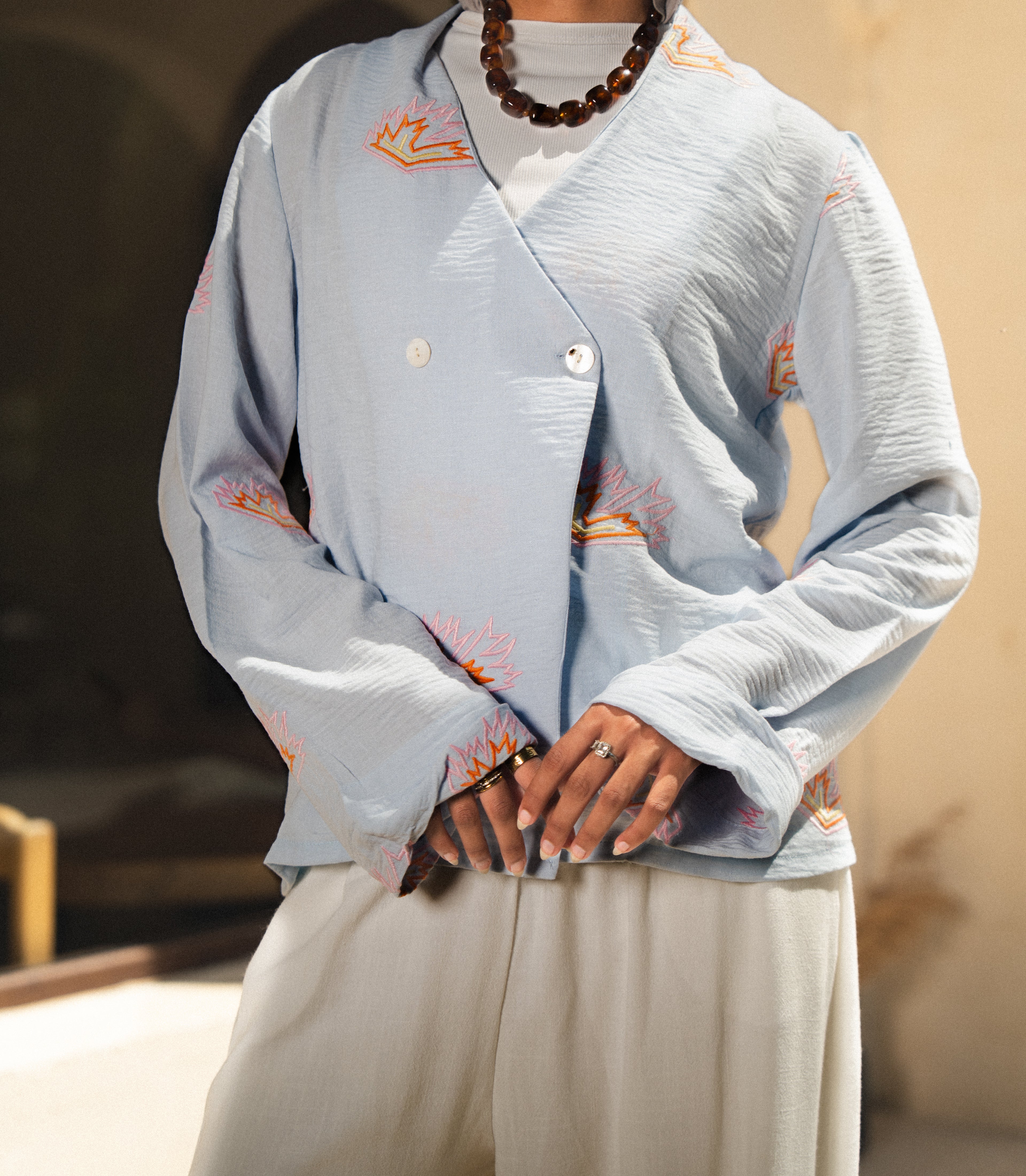Sa World embroidery shirt - The Flower