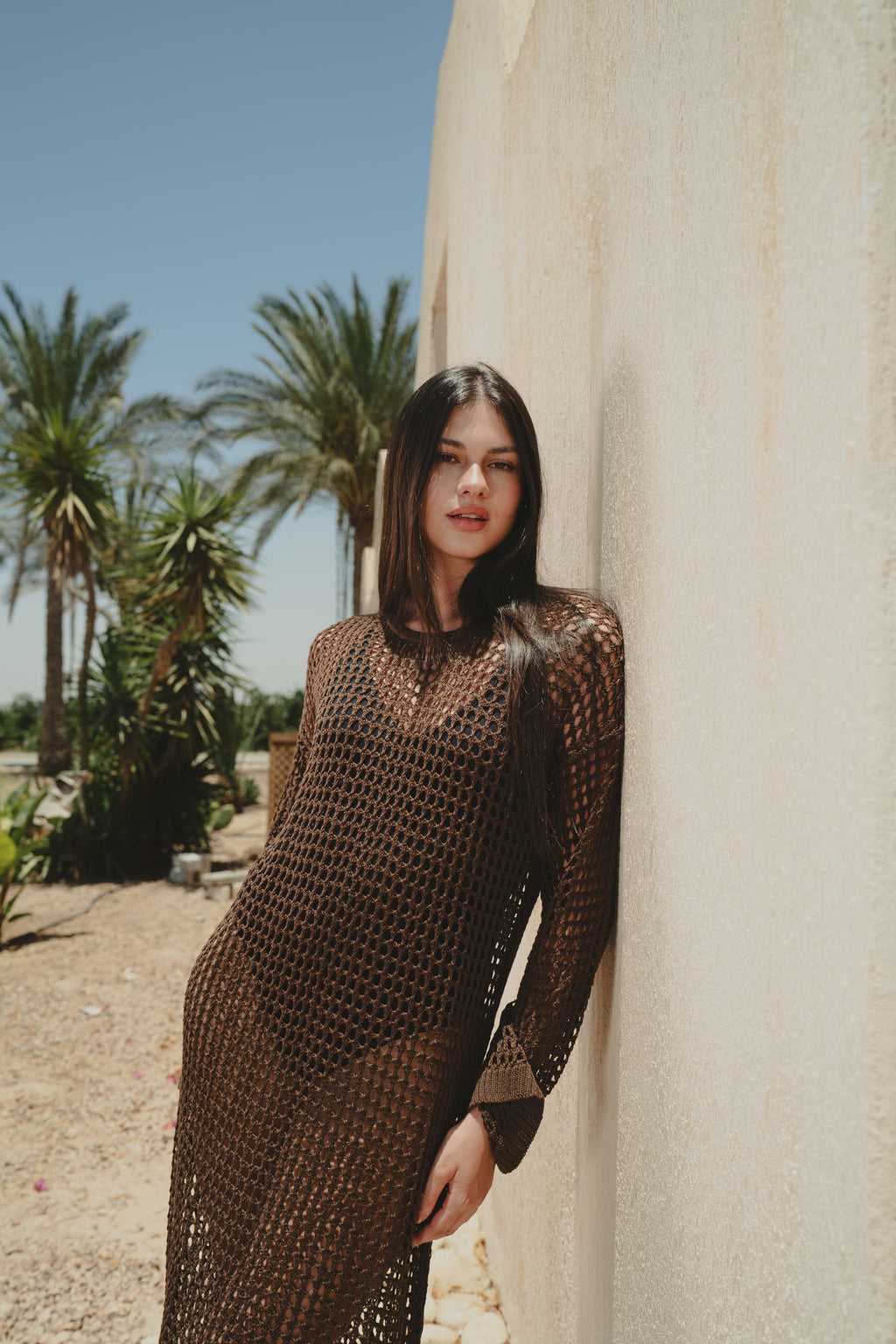 Crochet dress - Brown