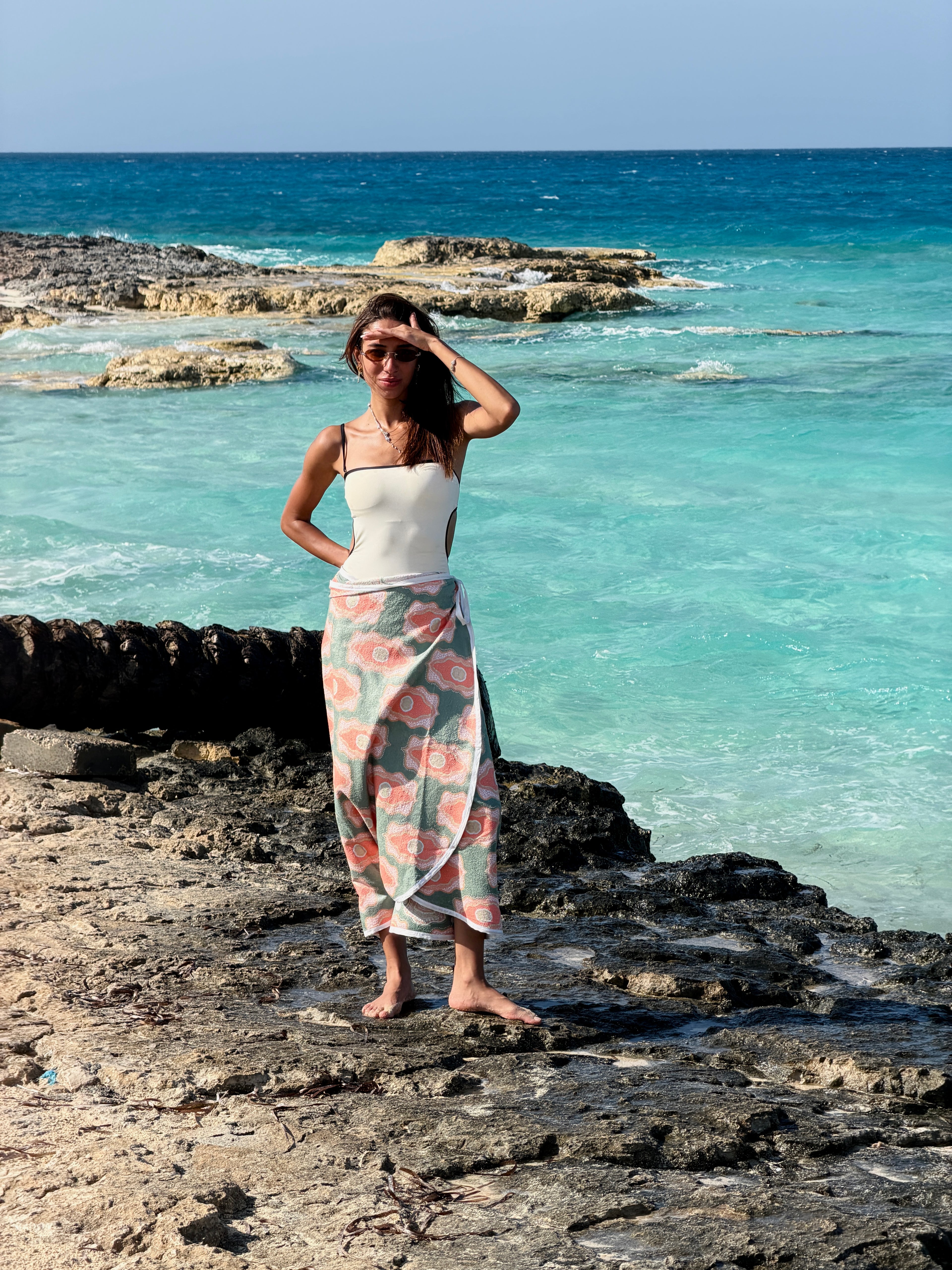 Long towel wrap skirt
