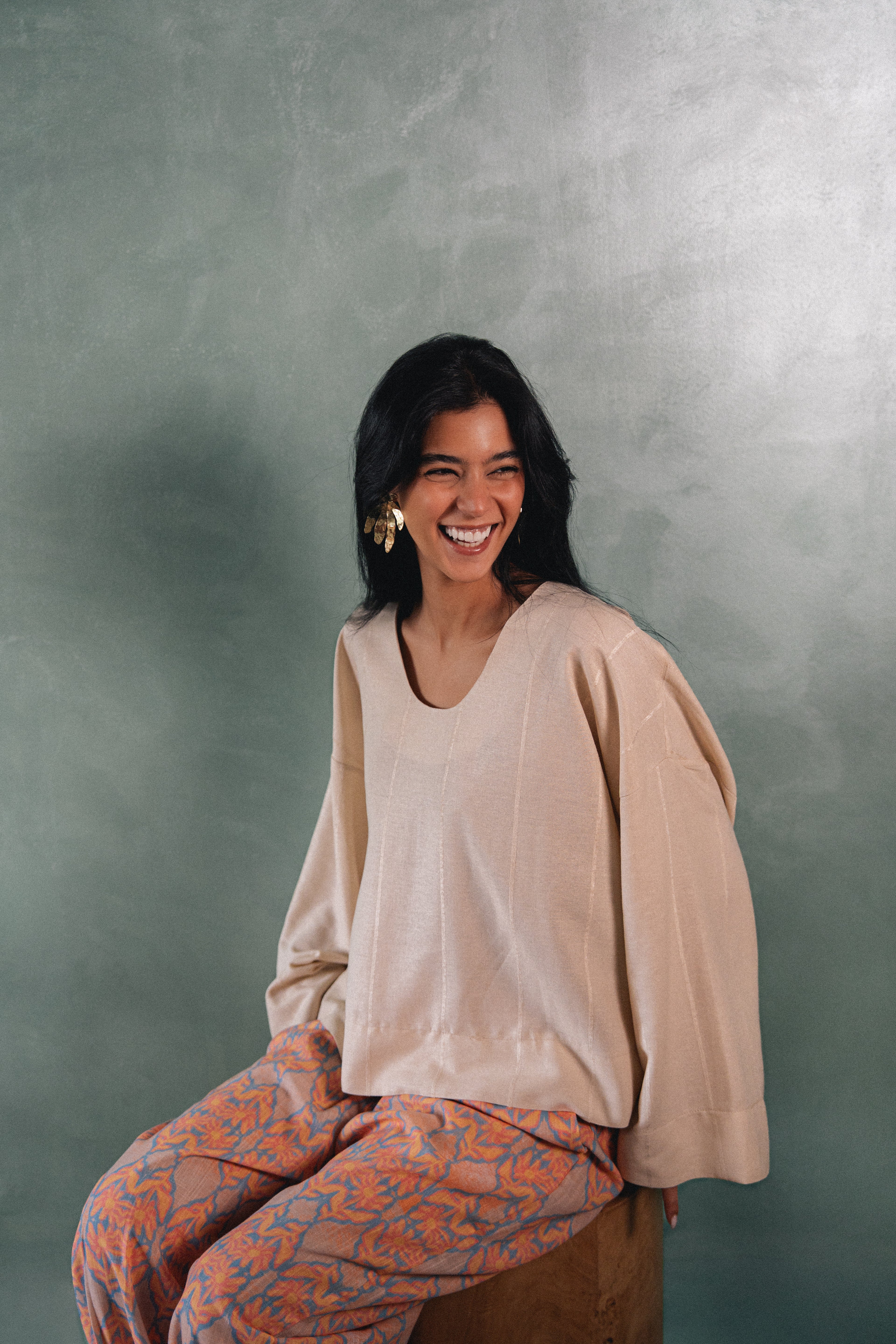 Candy Linen Top - Beige