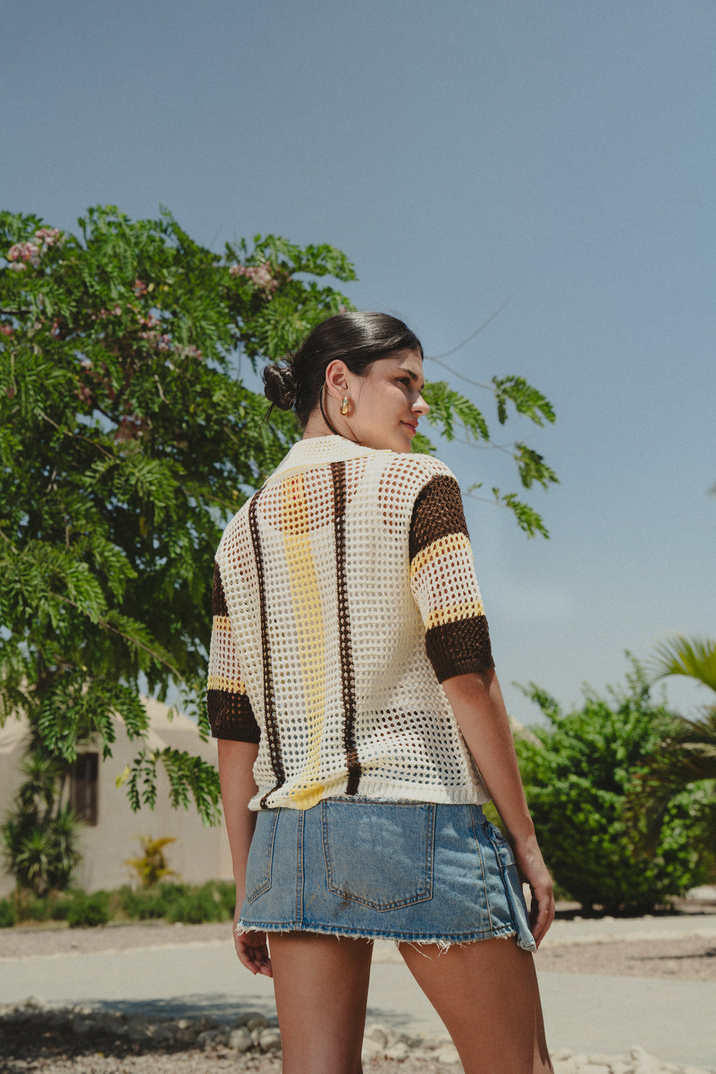Multicolor crochet shirt