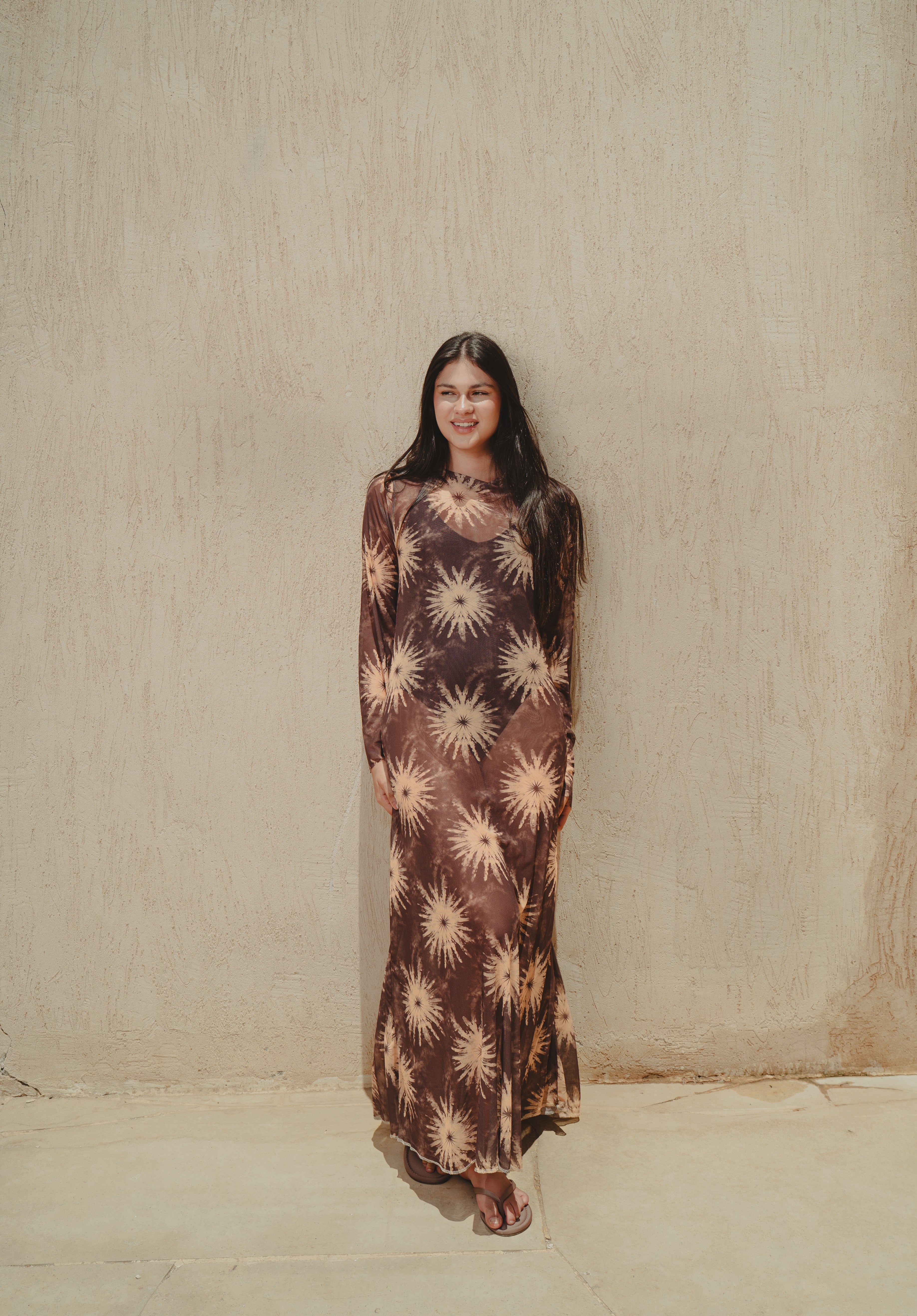 Sunny mesh coverup - Brown