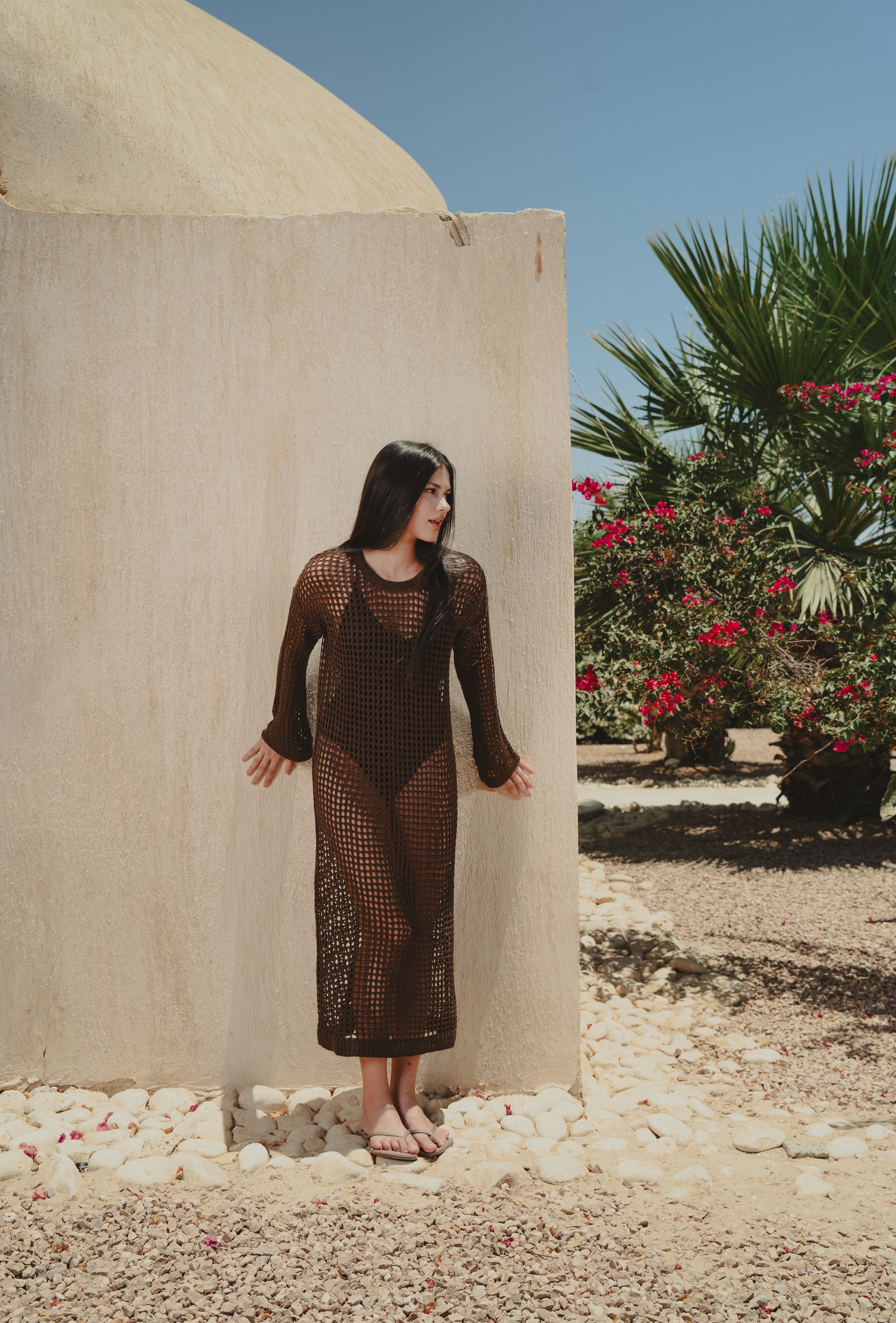 Crochet dress - Brown