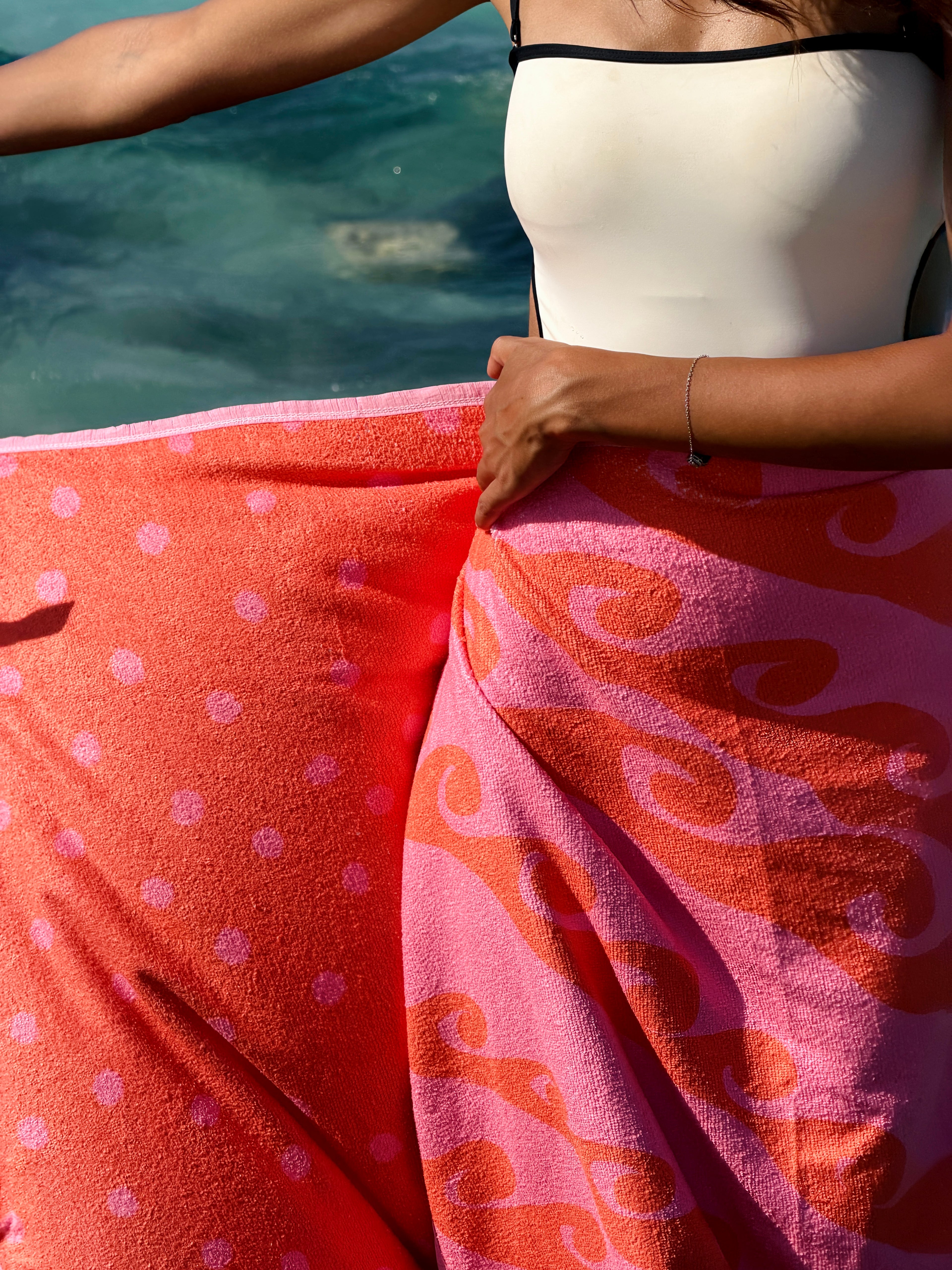 Long towel wrap skirt