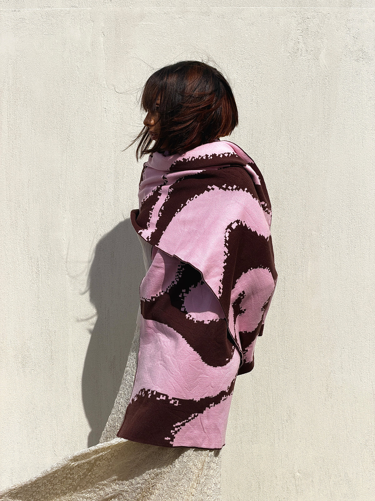 Areeba Scarf - Brown X Pink