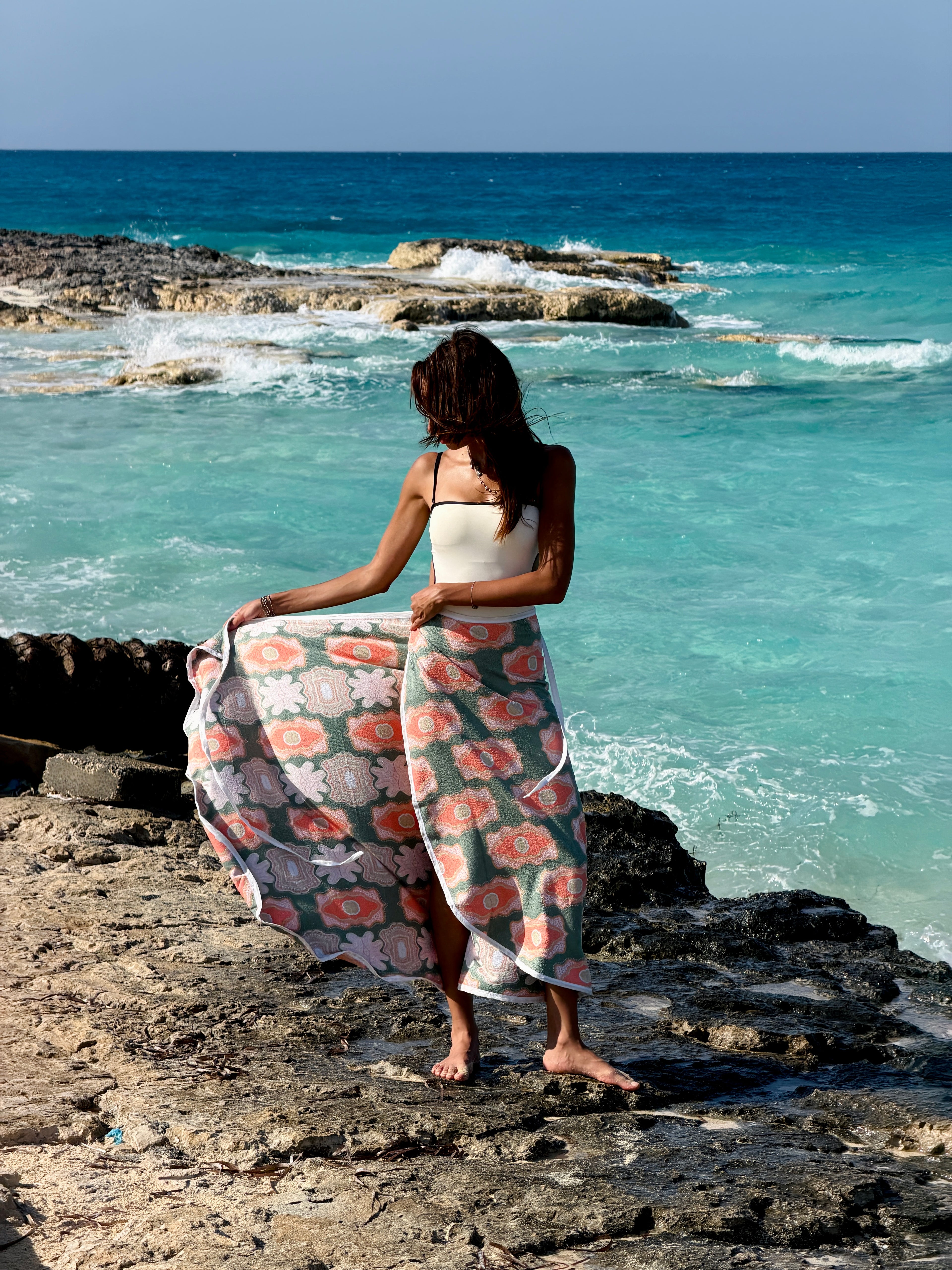 Long towel wrap skirt