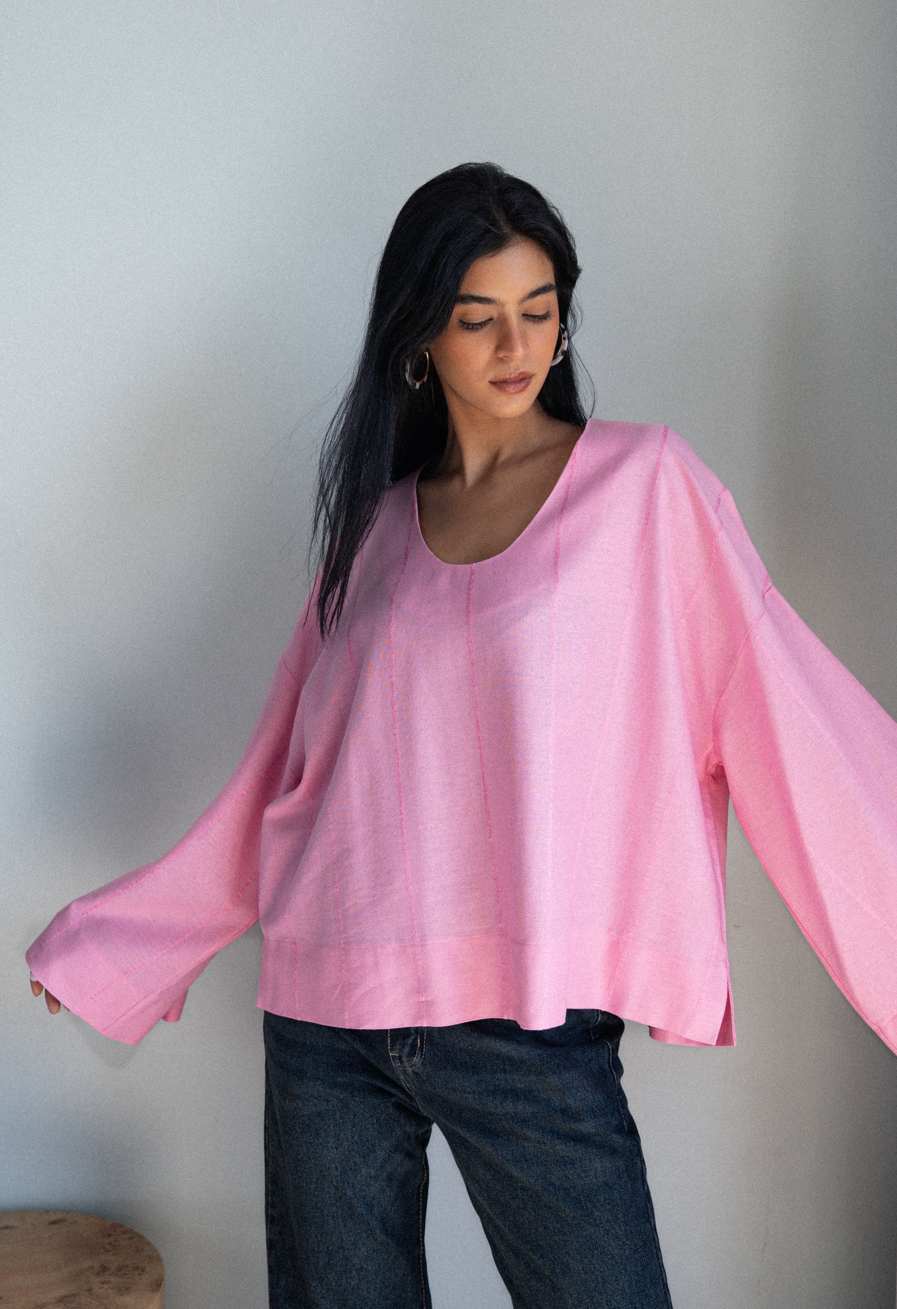 Candy Linen Top - Pink