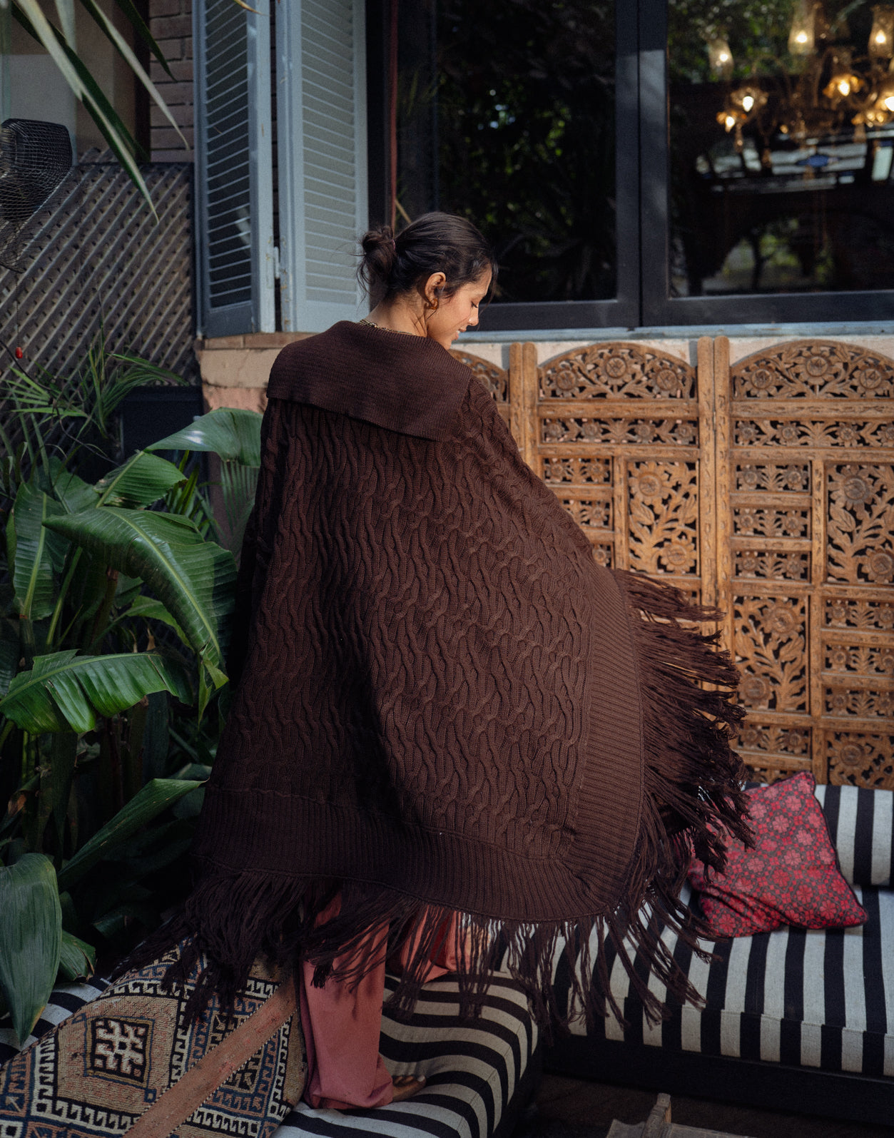 Zoya Poncho - Brown
