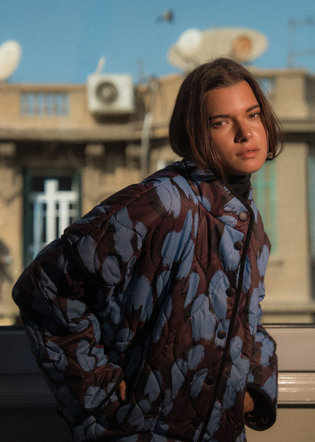 Quilted Jacket in Plum