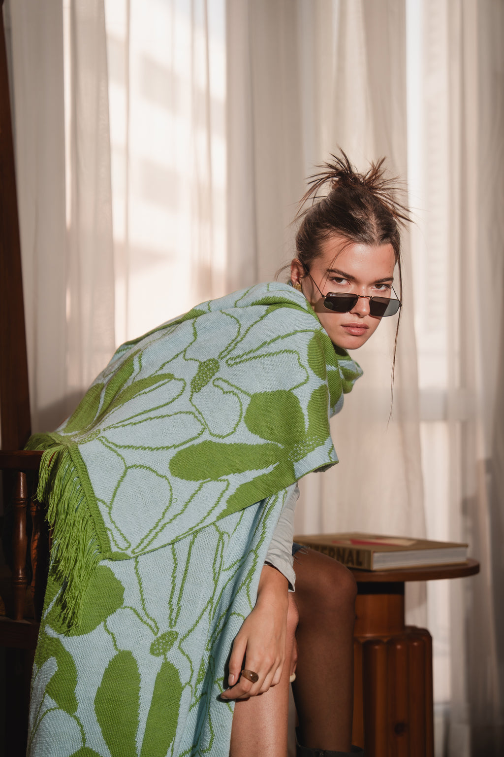 Sienna Scarf Light Blue x Light Green