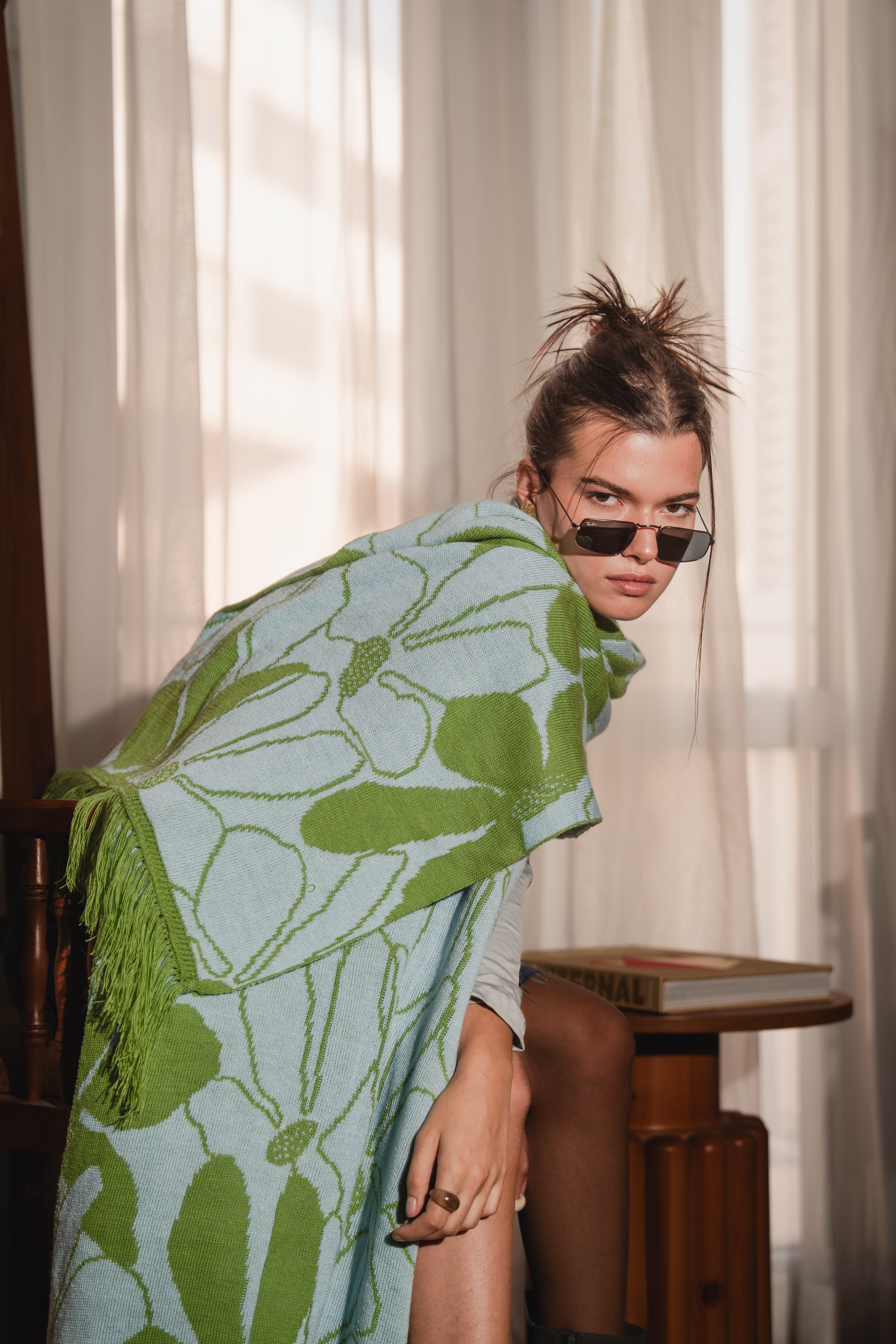 Sienna Scarf Light Blue x Light Green