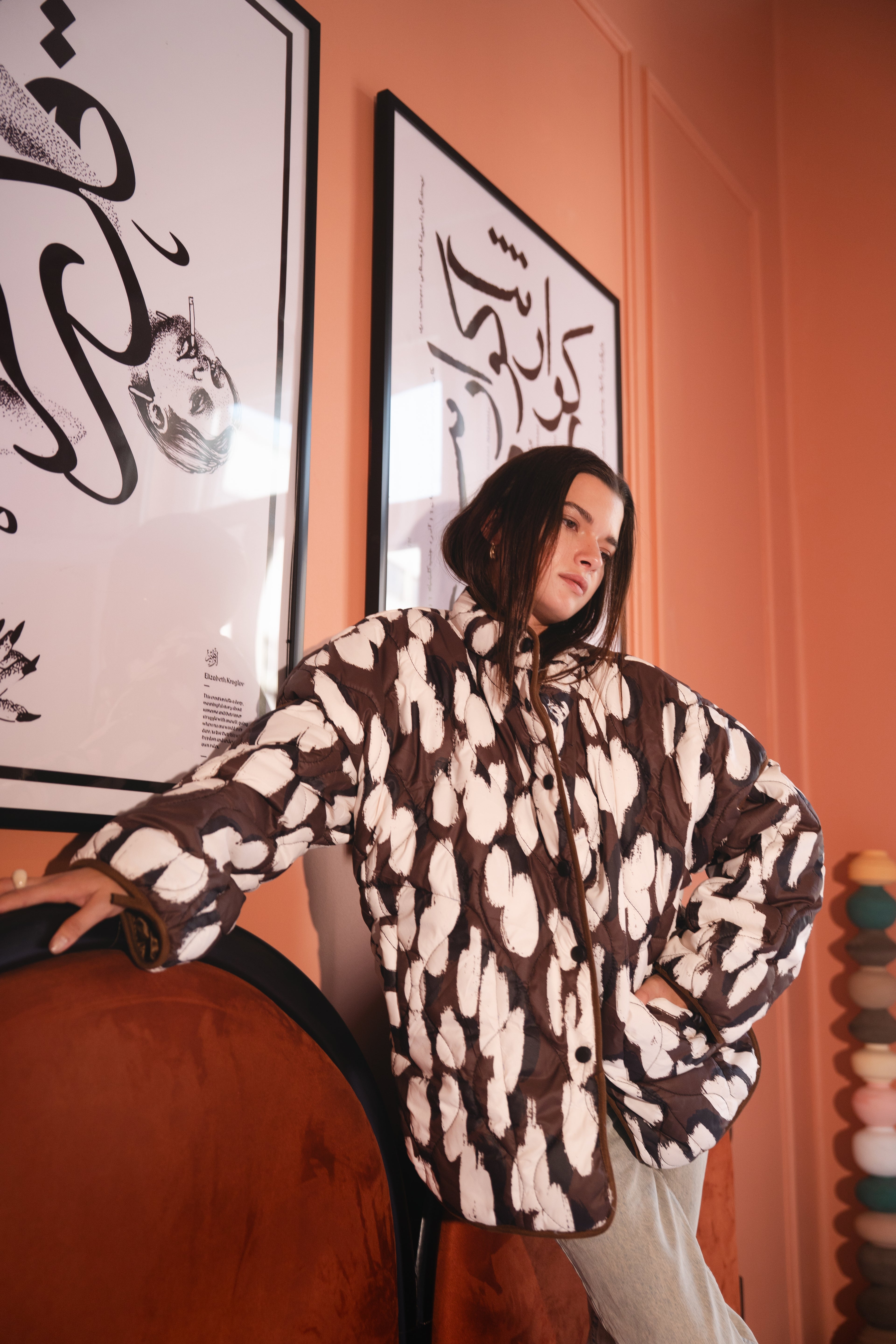 Quilted Jacket in Brown