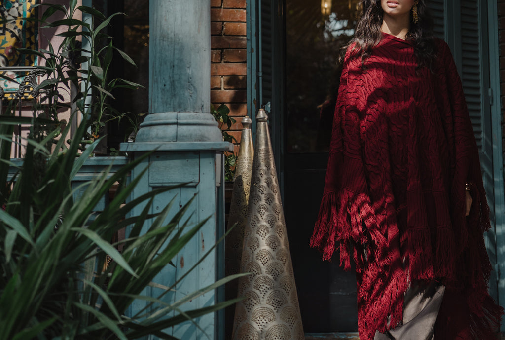 Zoya Poncho - Burgundy