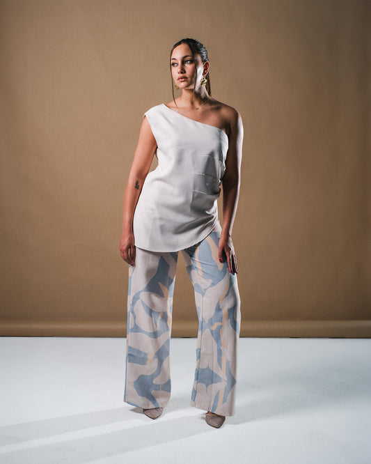 Floral Pants - Light Blue