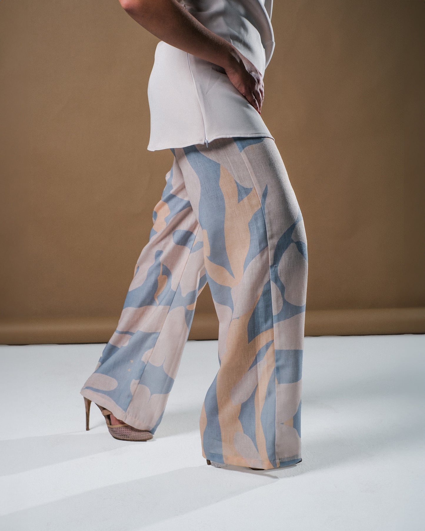 Floral Pants - Light Blue