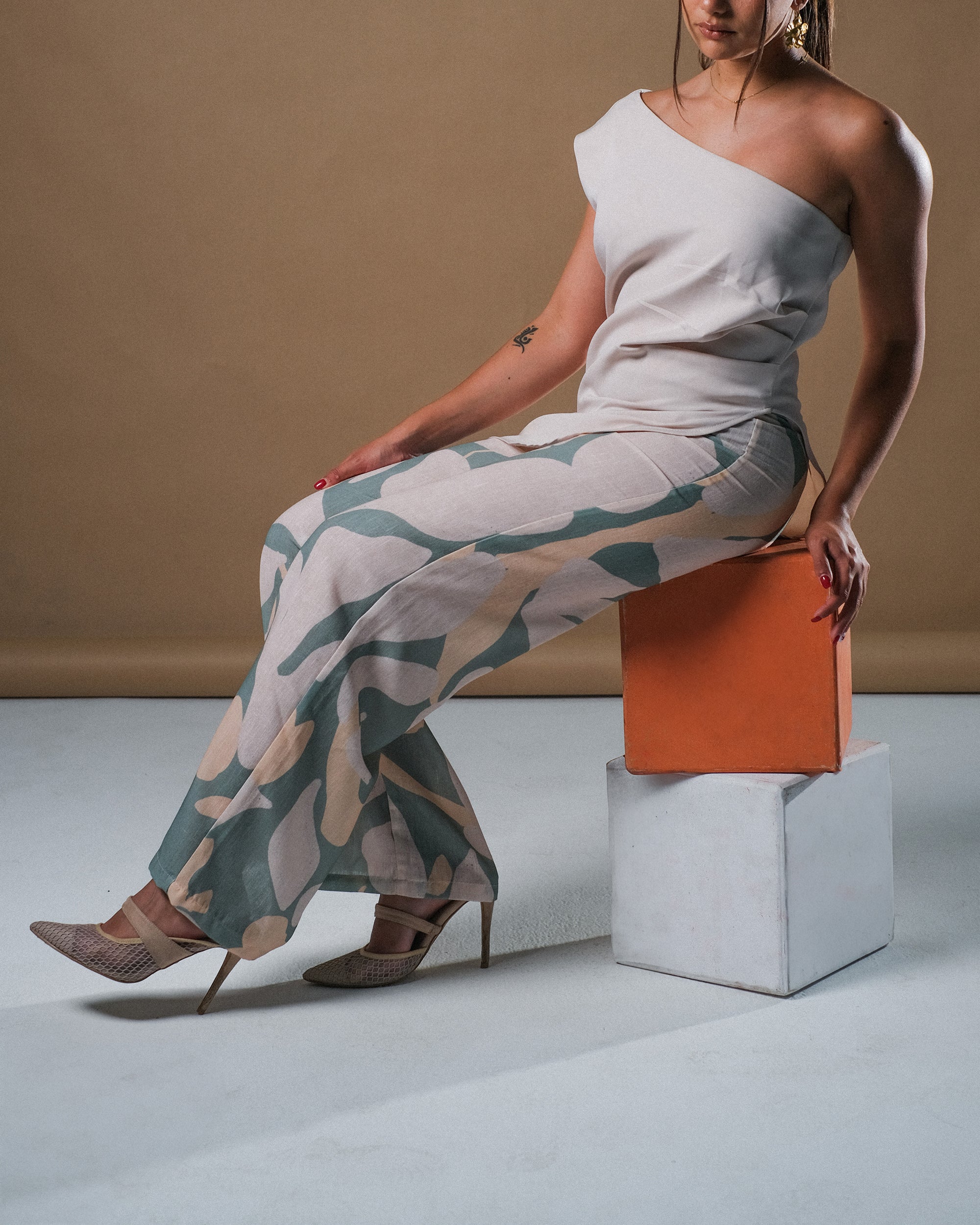 Floral Pants - Sage Green
