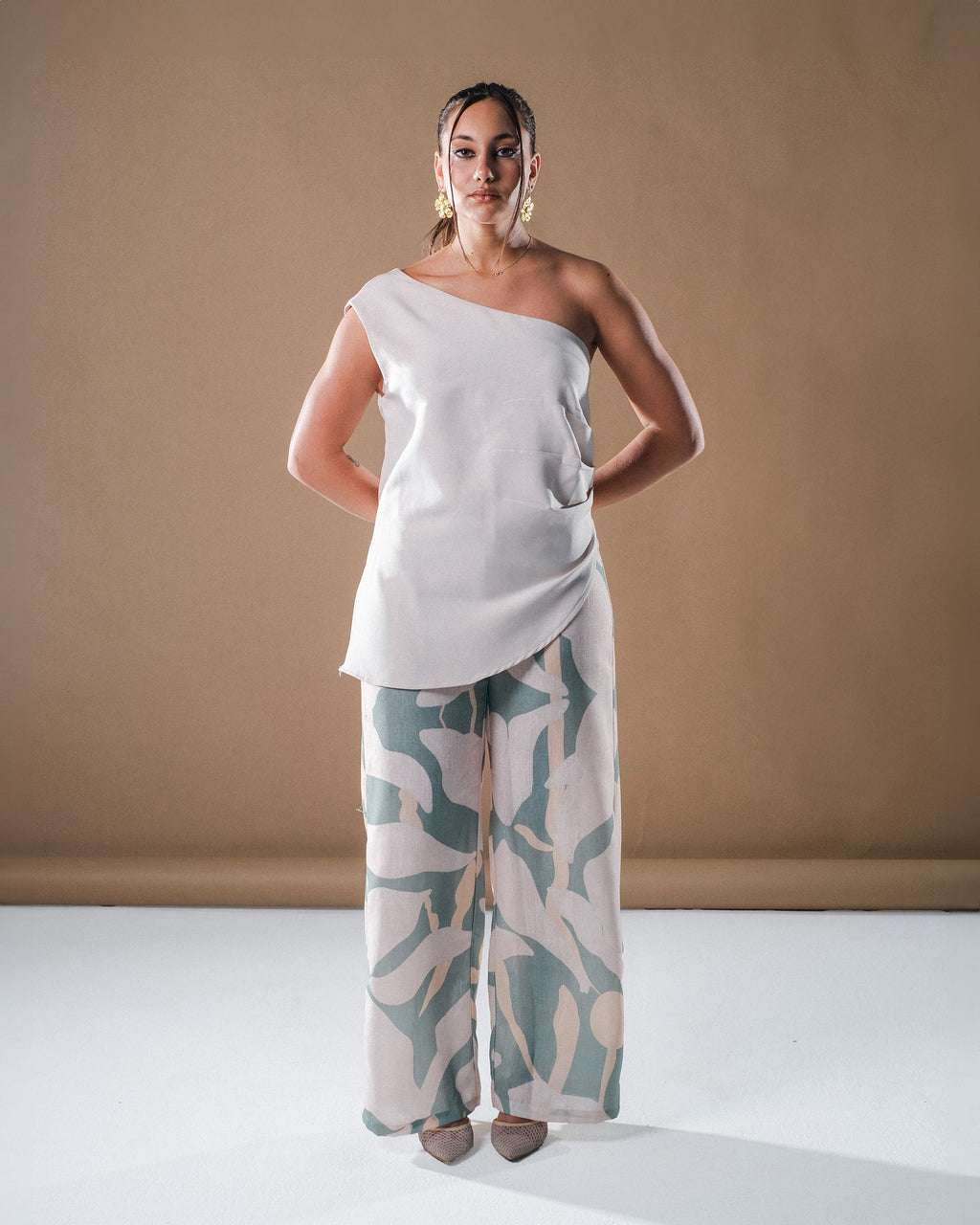 Floral Pants - Sage Green