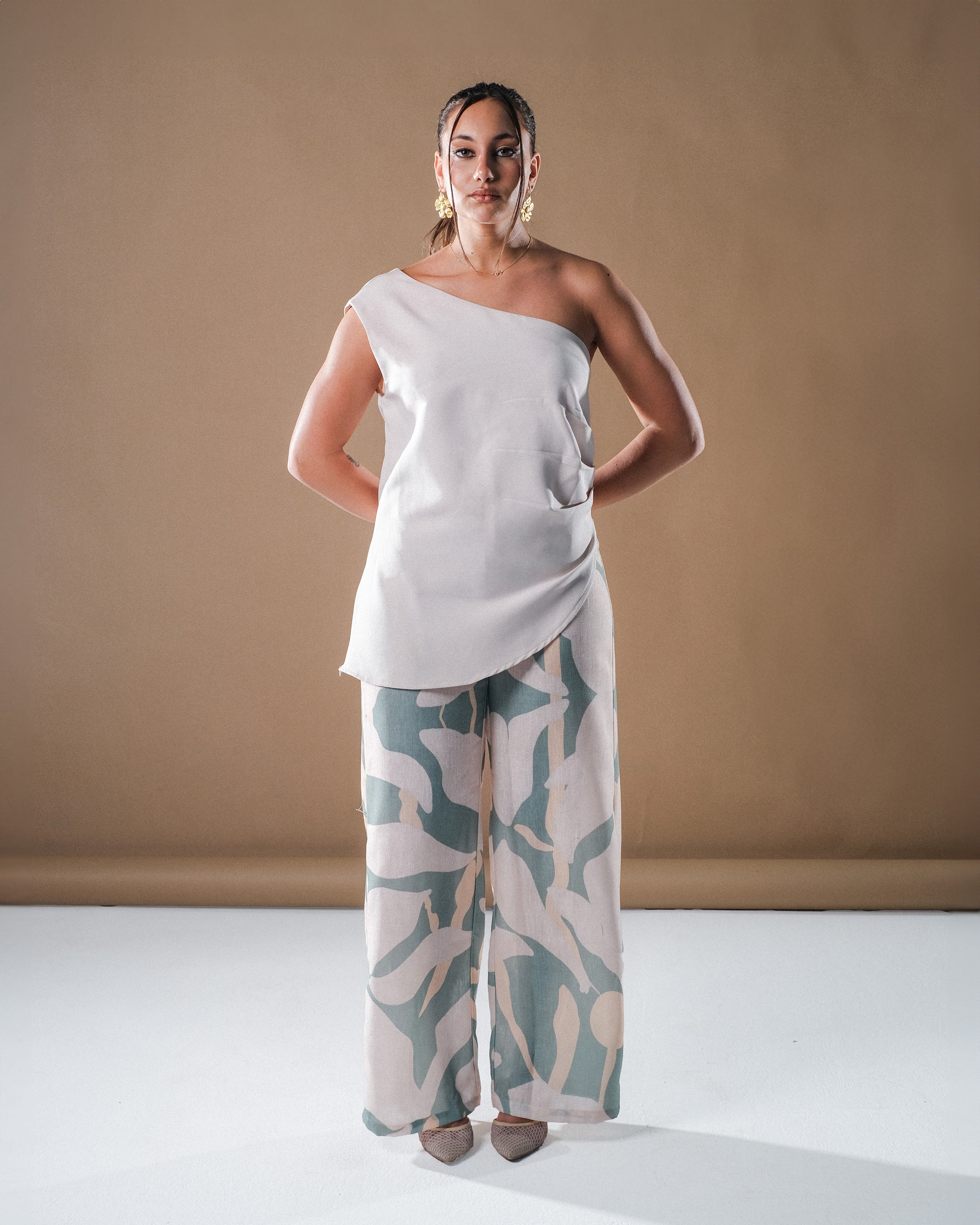 Floral Pants - Sage Green