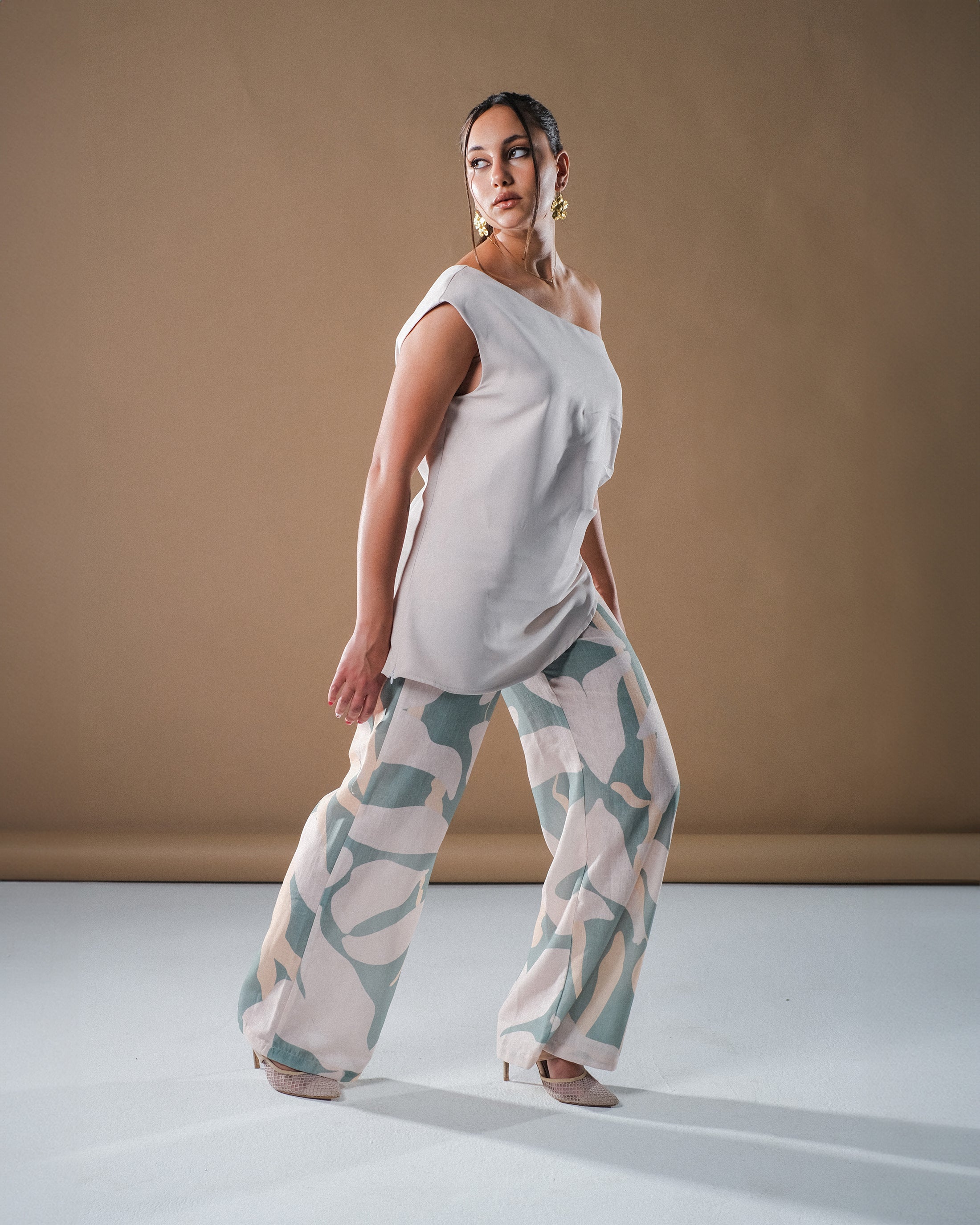 Floral Pants - Sage Green