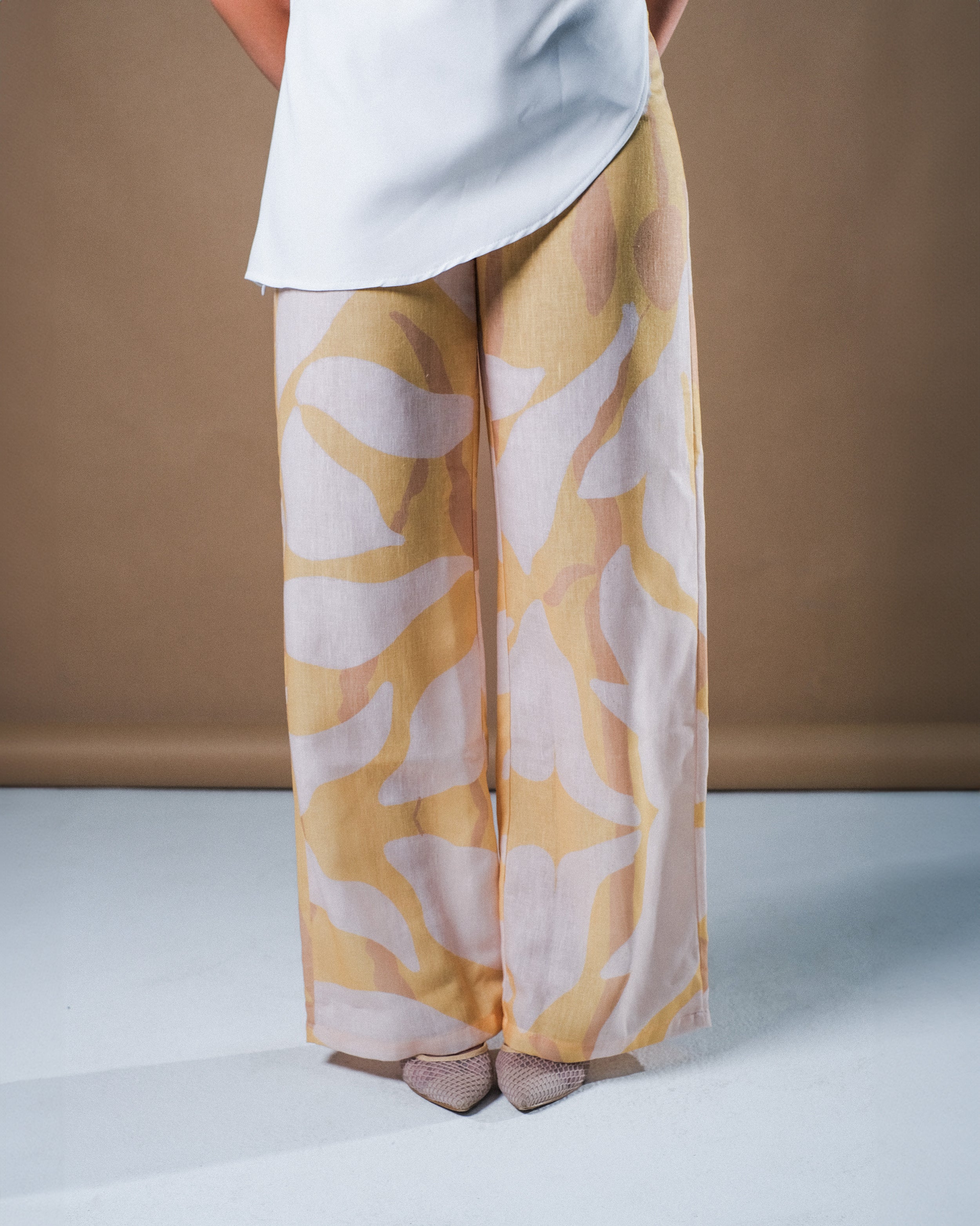 Floral Pants - Butter Yellow