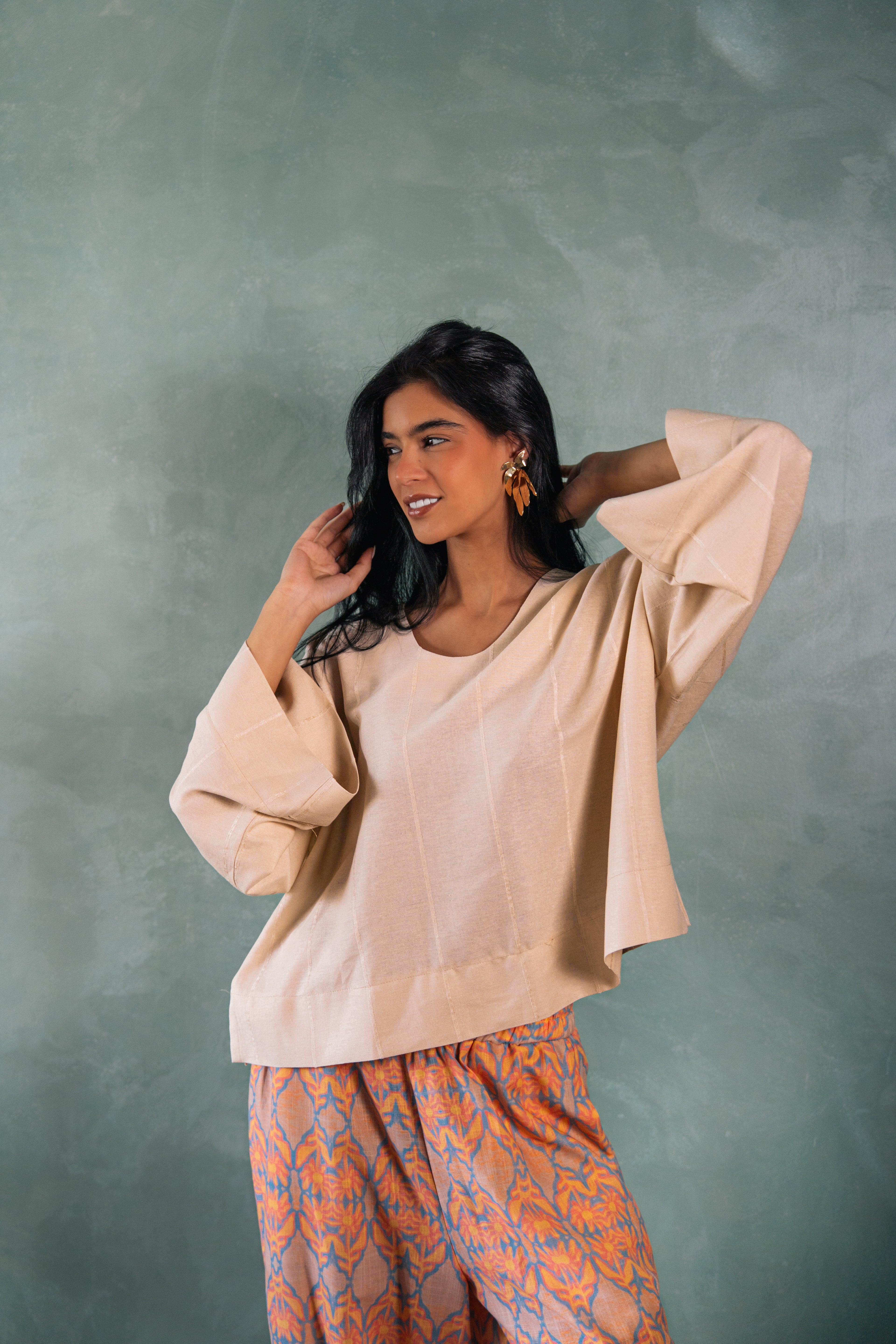 Candy Linen Top - Beige